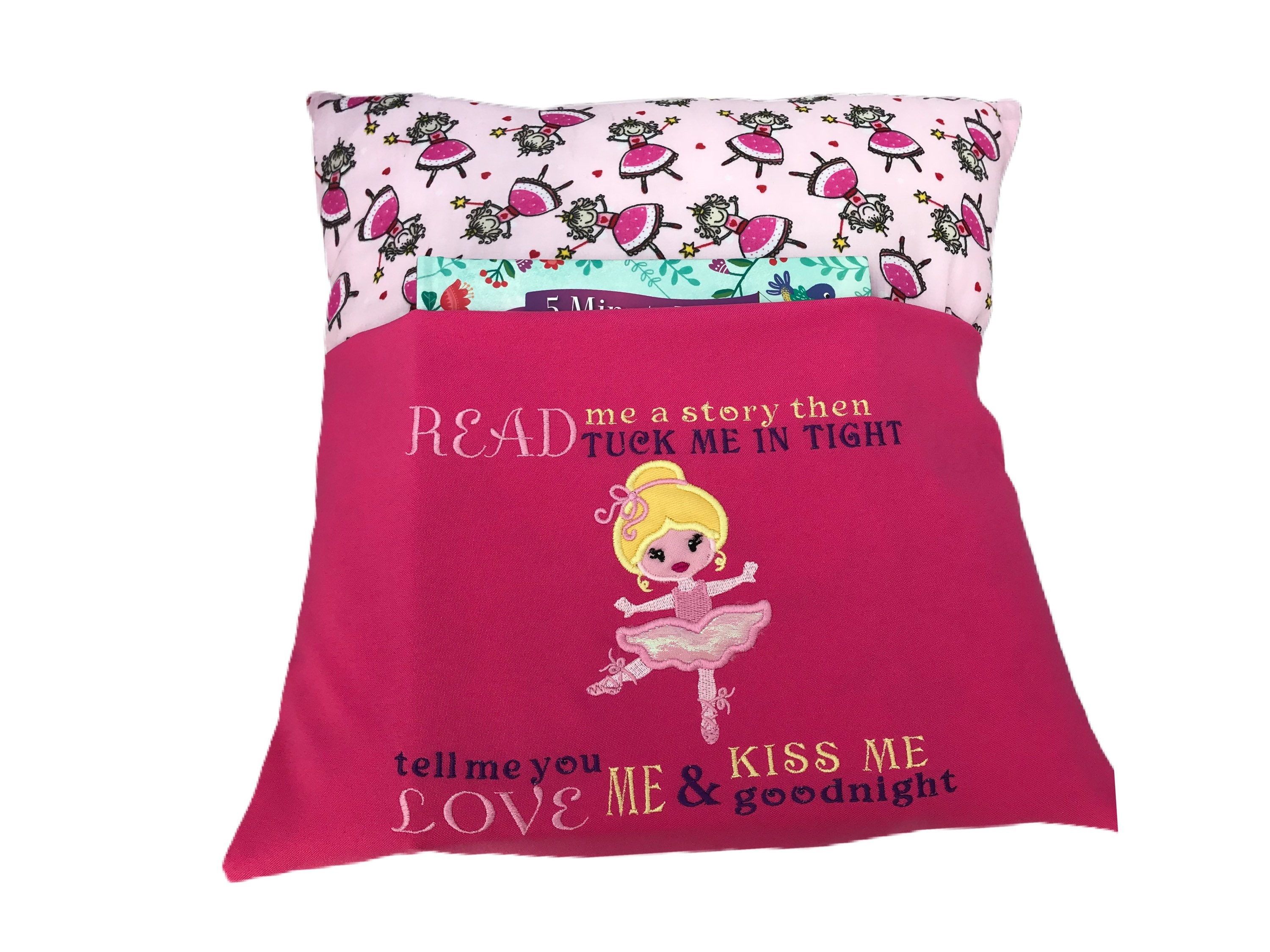 Ballerina Reading Cushion: Embroidered Pocket Pillow — image 2