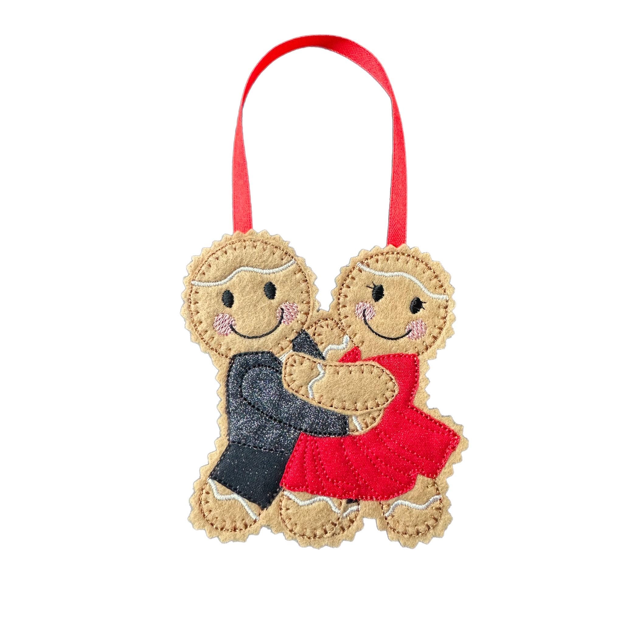 Ballroom Dancing Gingerbread Couple – Felt Christmas Ornament