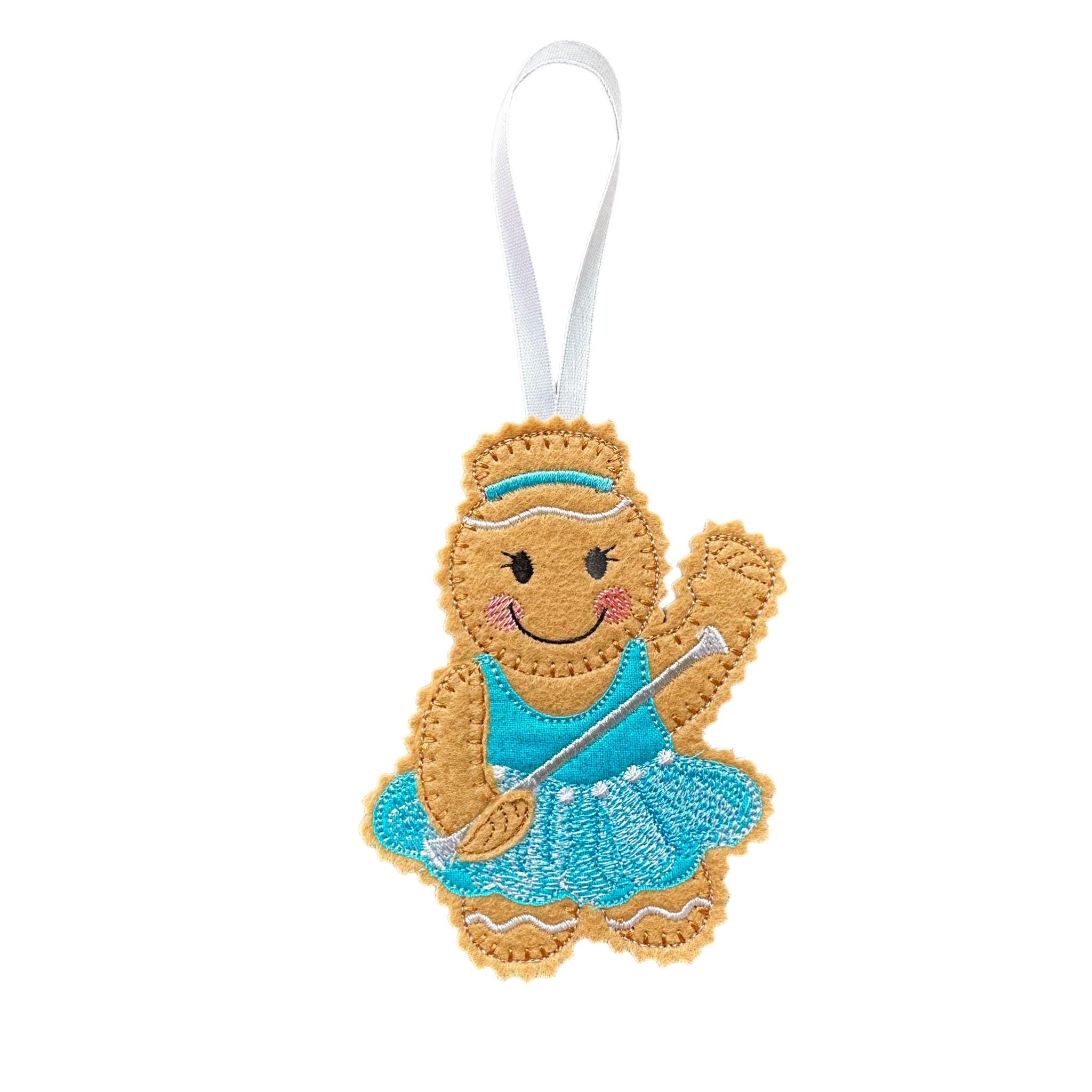 Baton Twirler Gingerbread Decoration – Felt Hanging Ornament — image 3