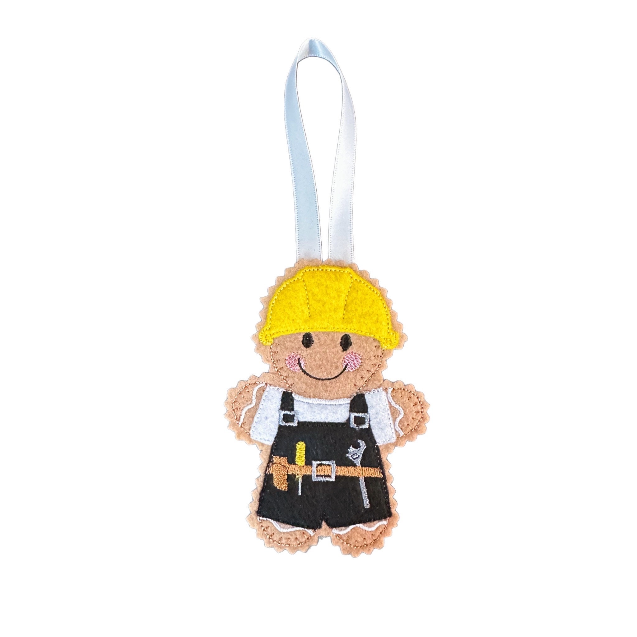 Builder Gingerbread Man Felt Decoration