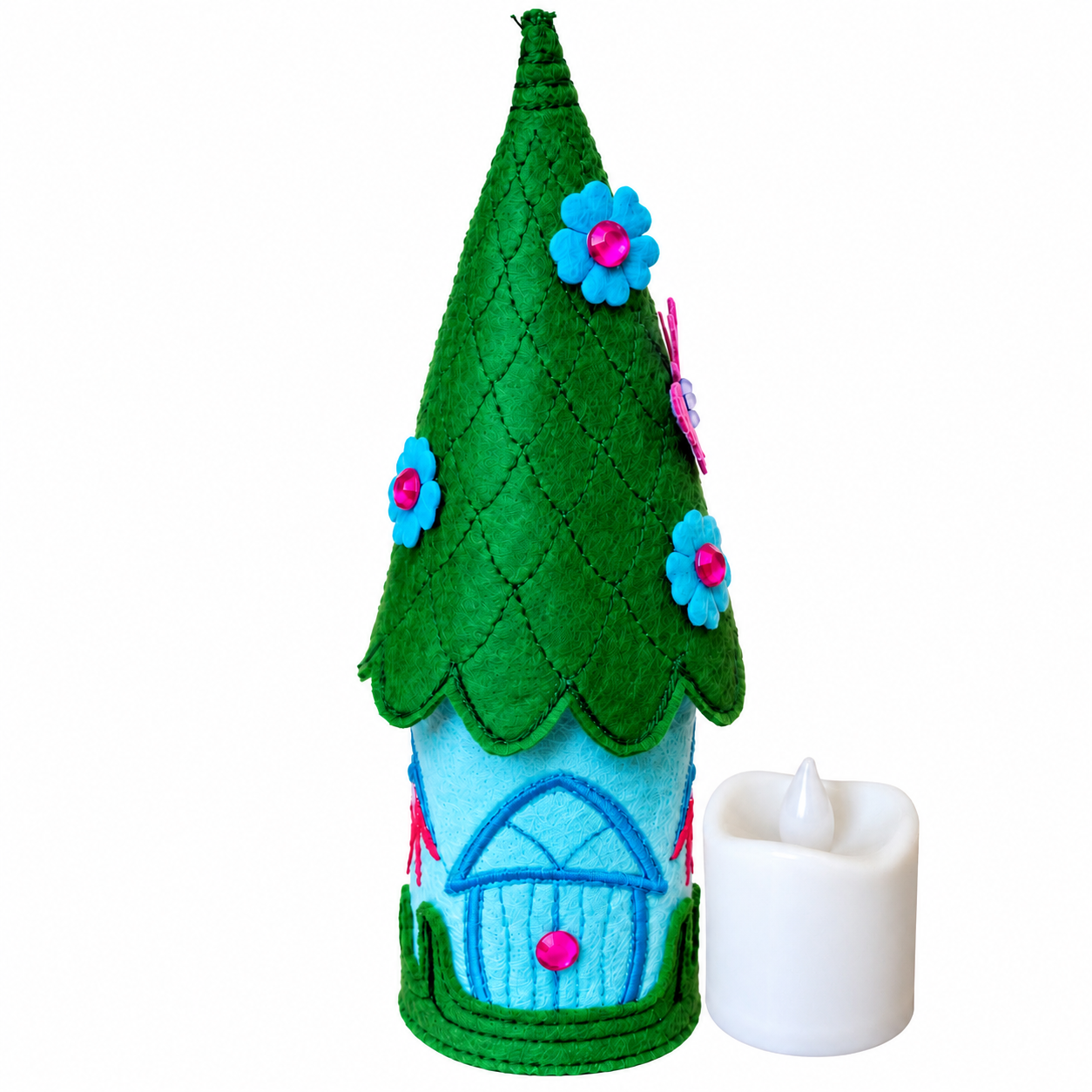 Butterfly & Blossom Felt Fairy House Handmade Fairy Cottage
