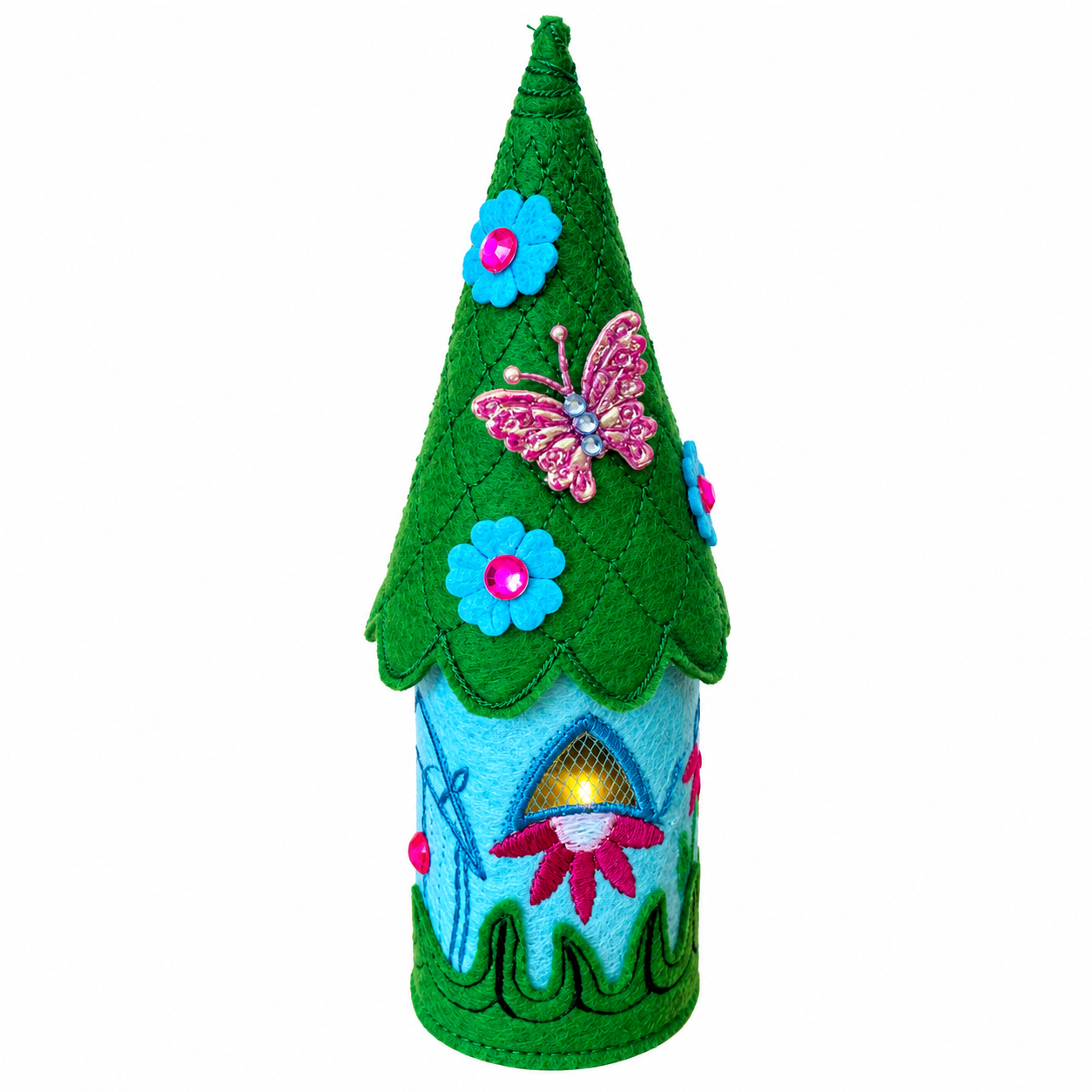 Butterfly & Blossom Felt Fairy House Handmade Fairy Cottage — image 3