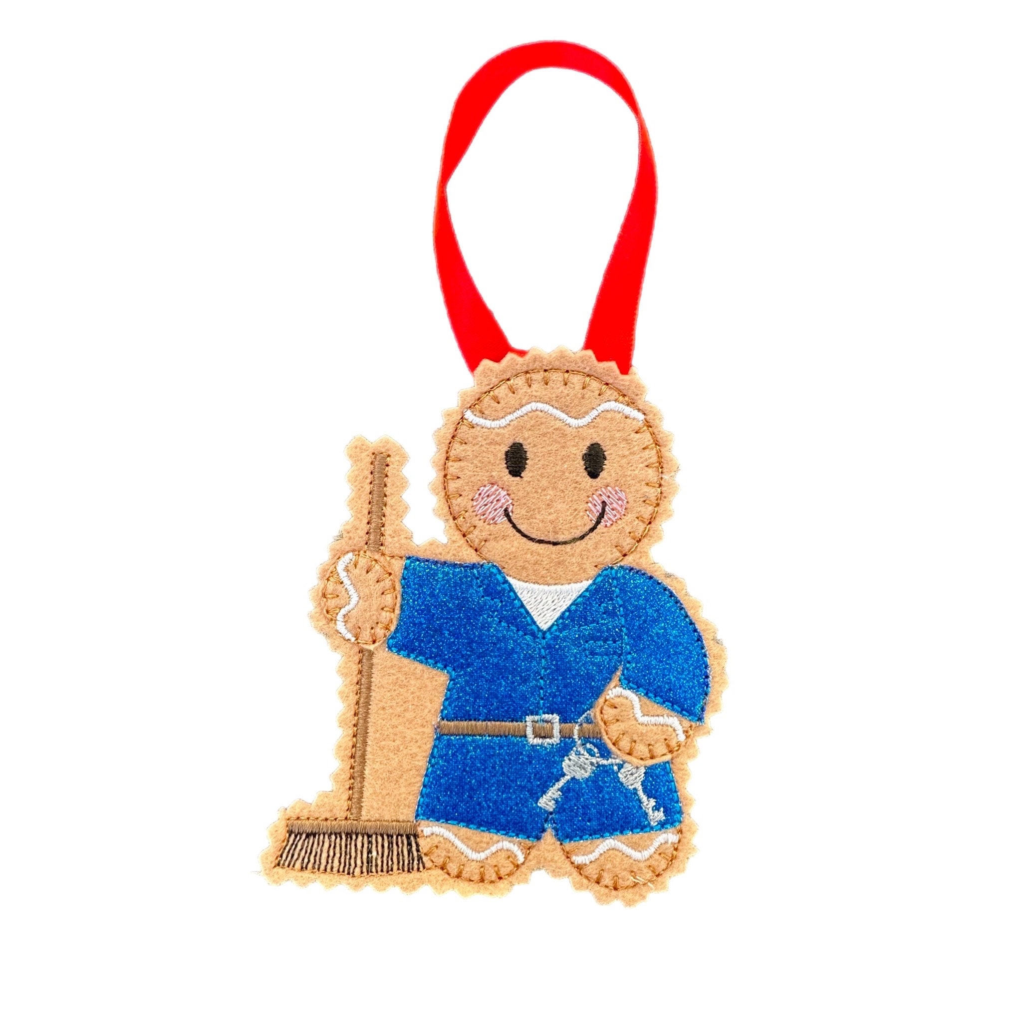 Caretaker Gingerbread Man Felt Decoration