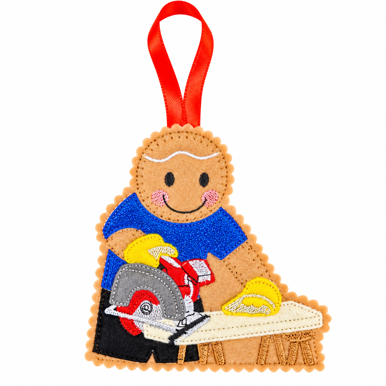 Carpenter Circular Saw Felt Gingerbread Handmade Christmas Decoration — image 7