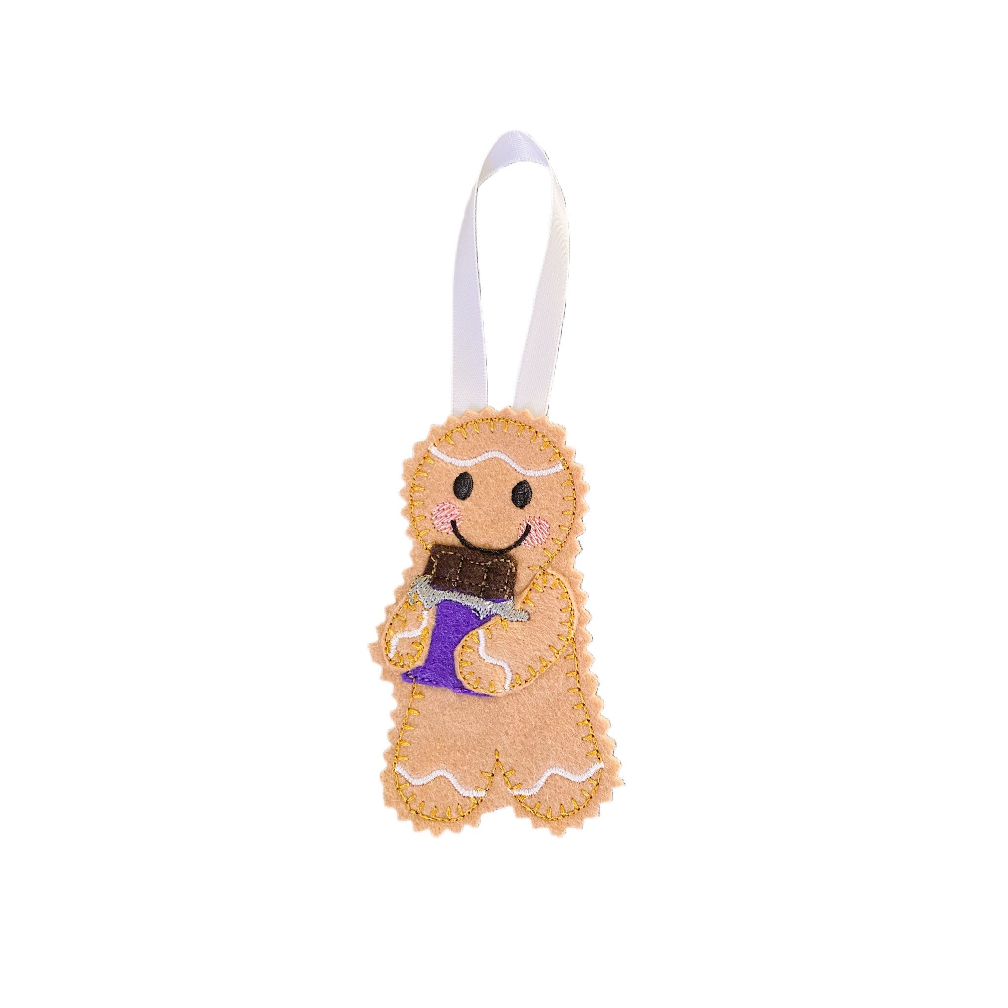 Chocolate Bar Gingerbread Man Felt Decoration