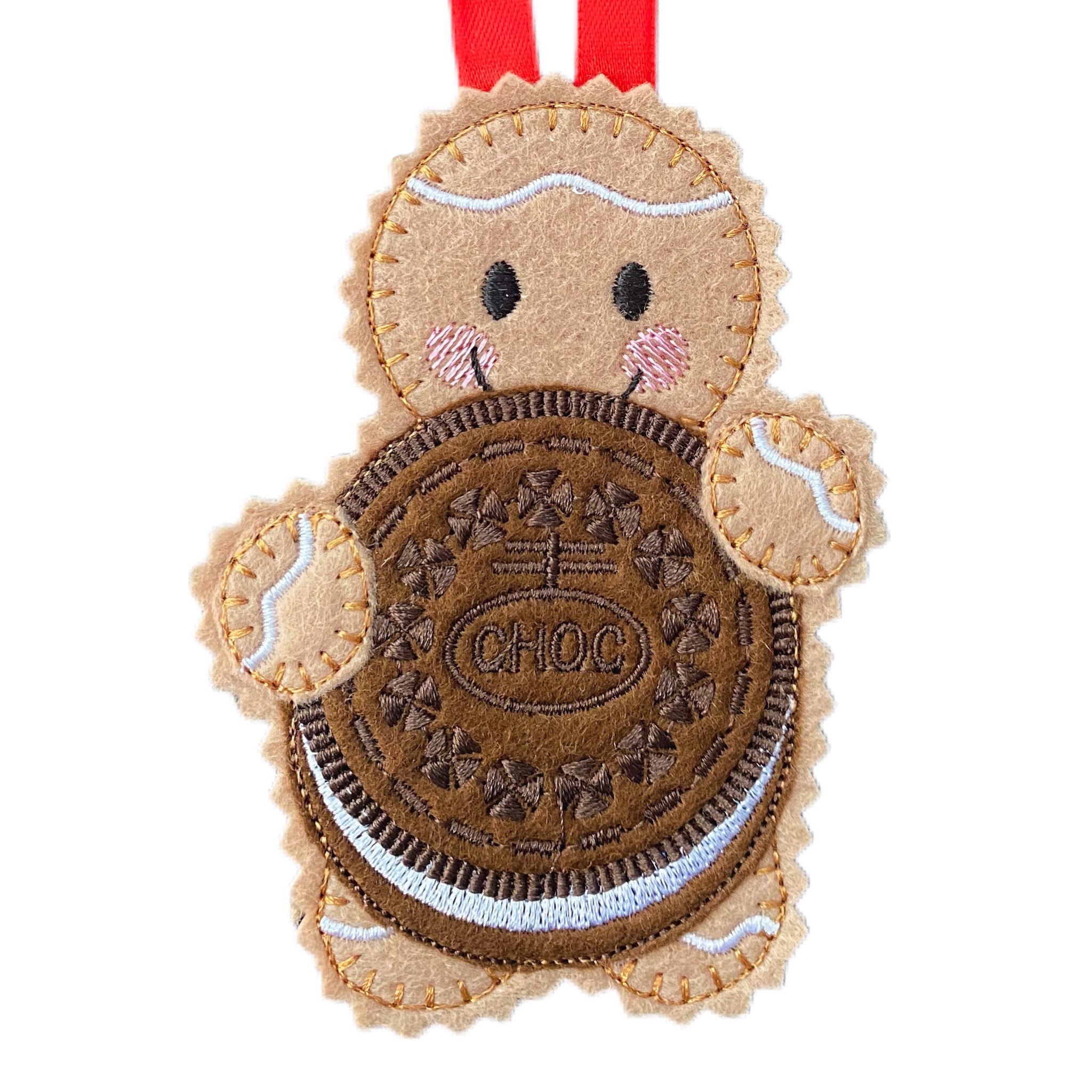 Chocolate Cream Biscuit Gingerbread Man Felt Decoration — image 2