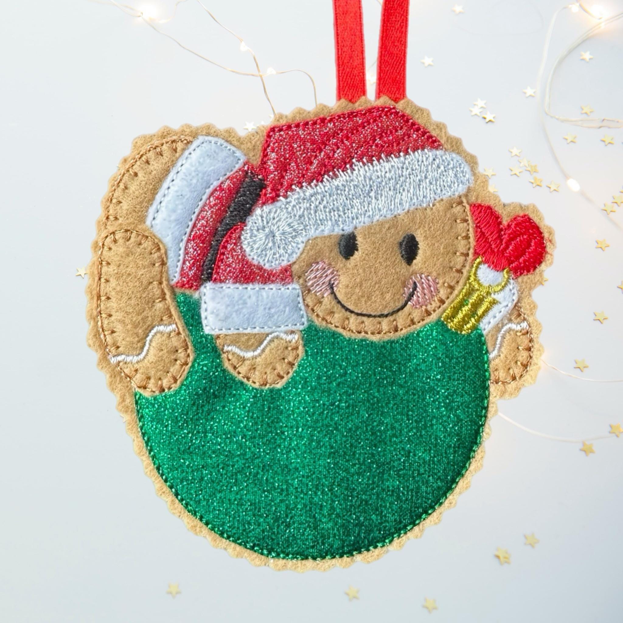 Christmas Bauble Gingerbread Man Felt Decoration — image 2