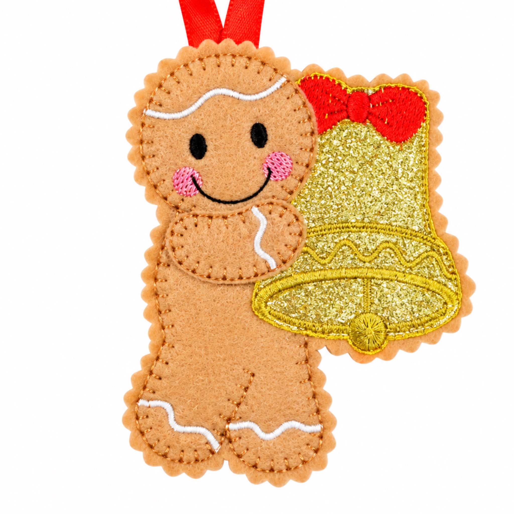 Christmas Bell Felt Gingerbread Handmade Christmas Decoration