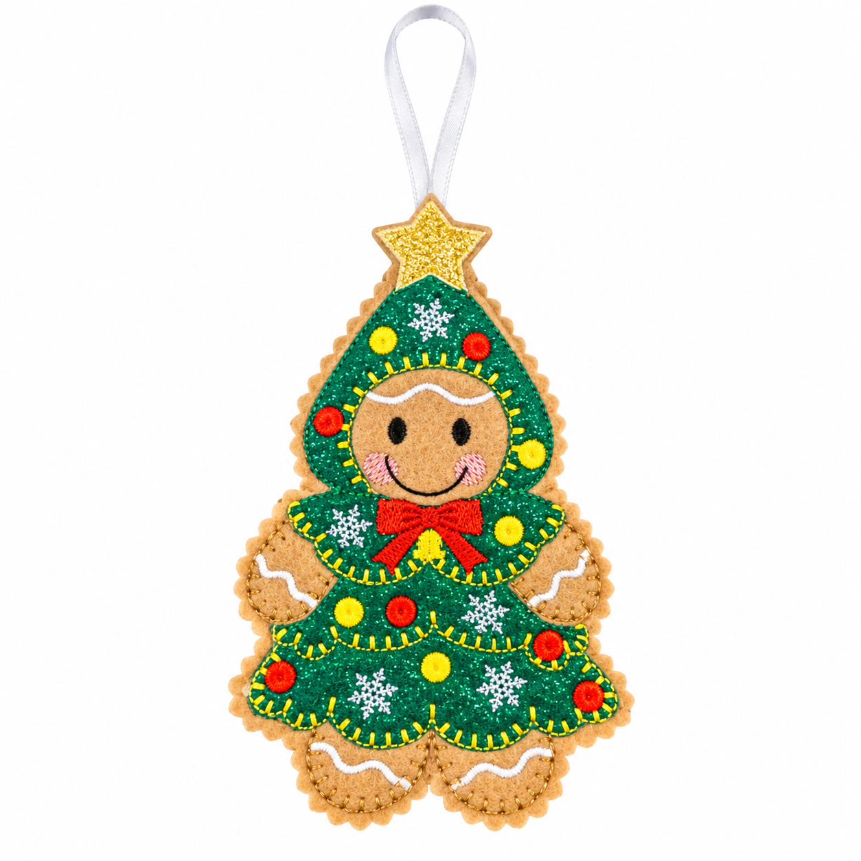 Christmas Tree Costume Felt Gingerbread Handmade Christmas Decoration — image 2