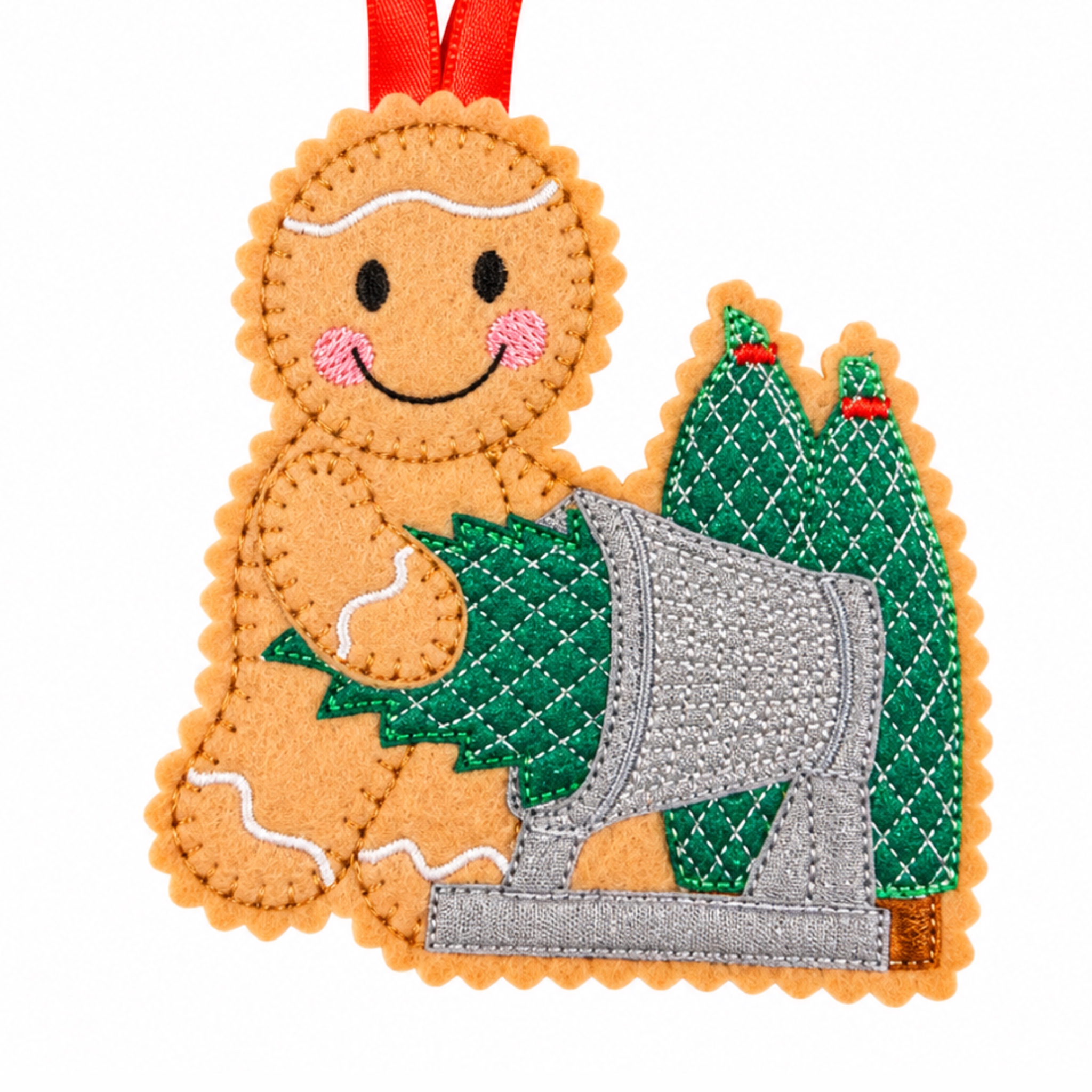 Christmas Tree Farm Felt Gingerbread Handmade Christmas Decoration