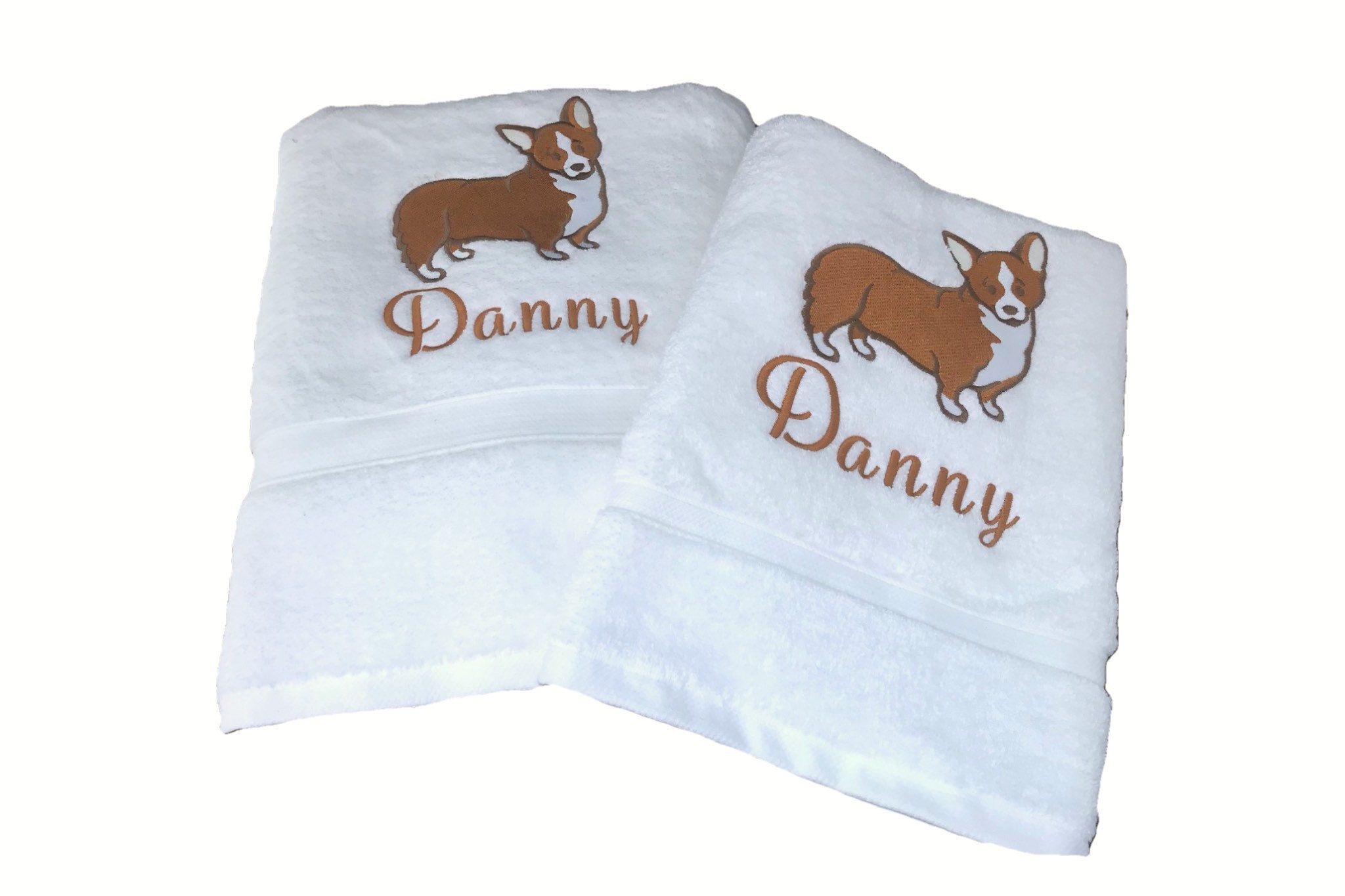 Corgi Dog Bath Towel, Personalised Towel (personalized)