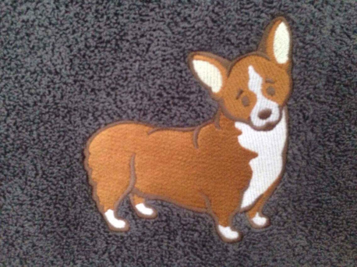 Corgi Dog Bath Towel, Personalised Towel (personalized) — image 3