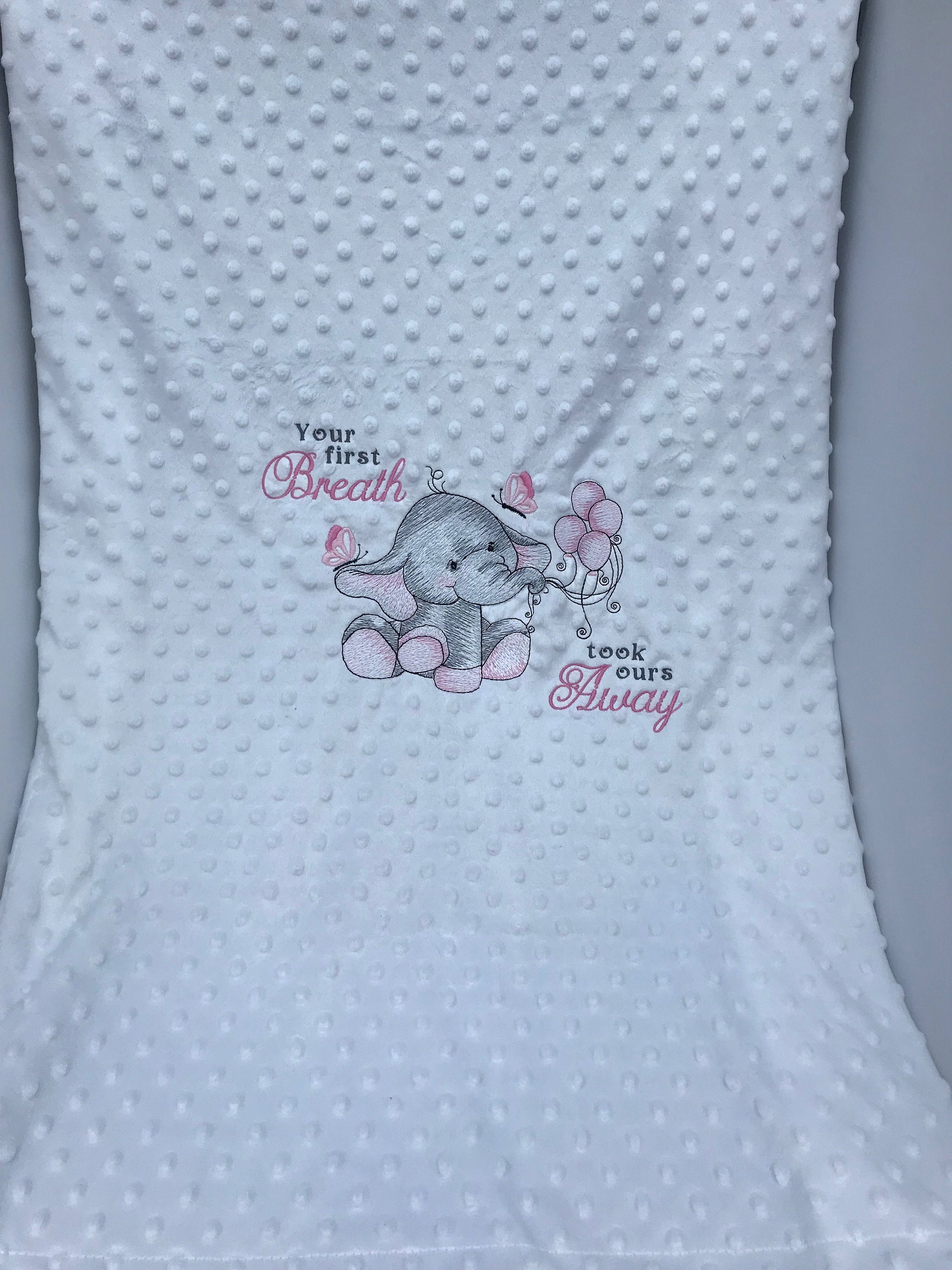 Embroidered Elephant Baby Blanket: Personalized Sensory Keepsake — image 2