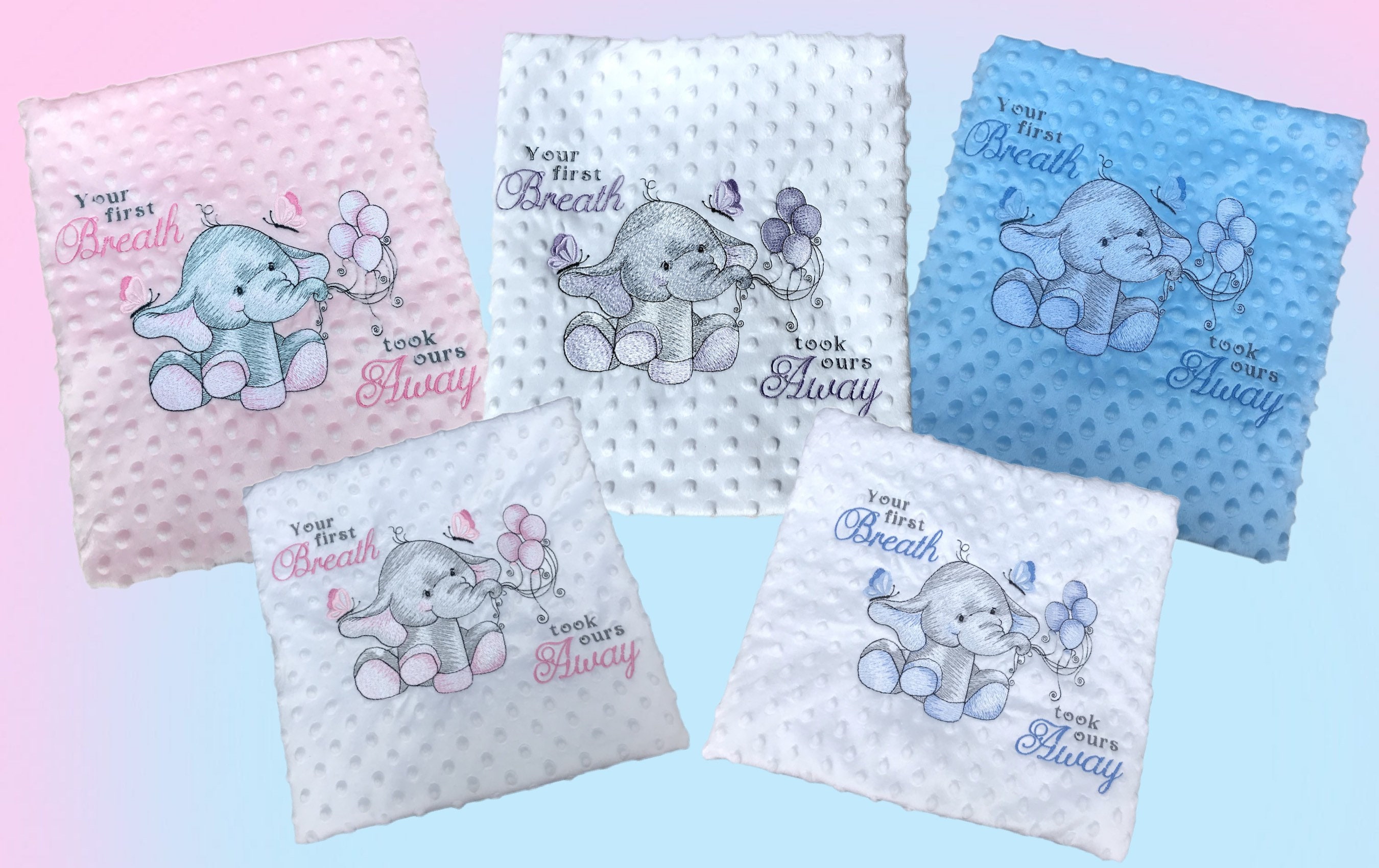 Embroidered Elephant Baby Blanket: Personalized Sensory Keepsake — image 2