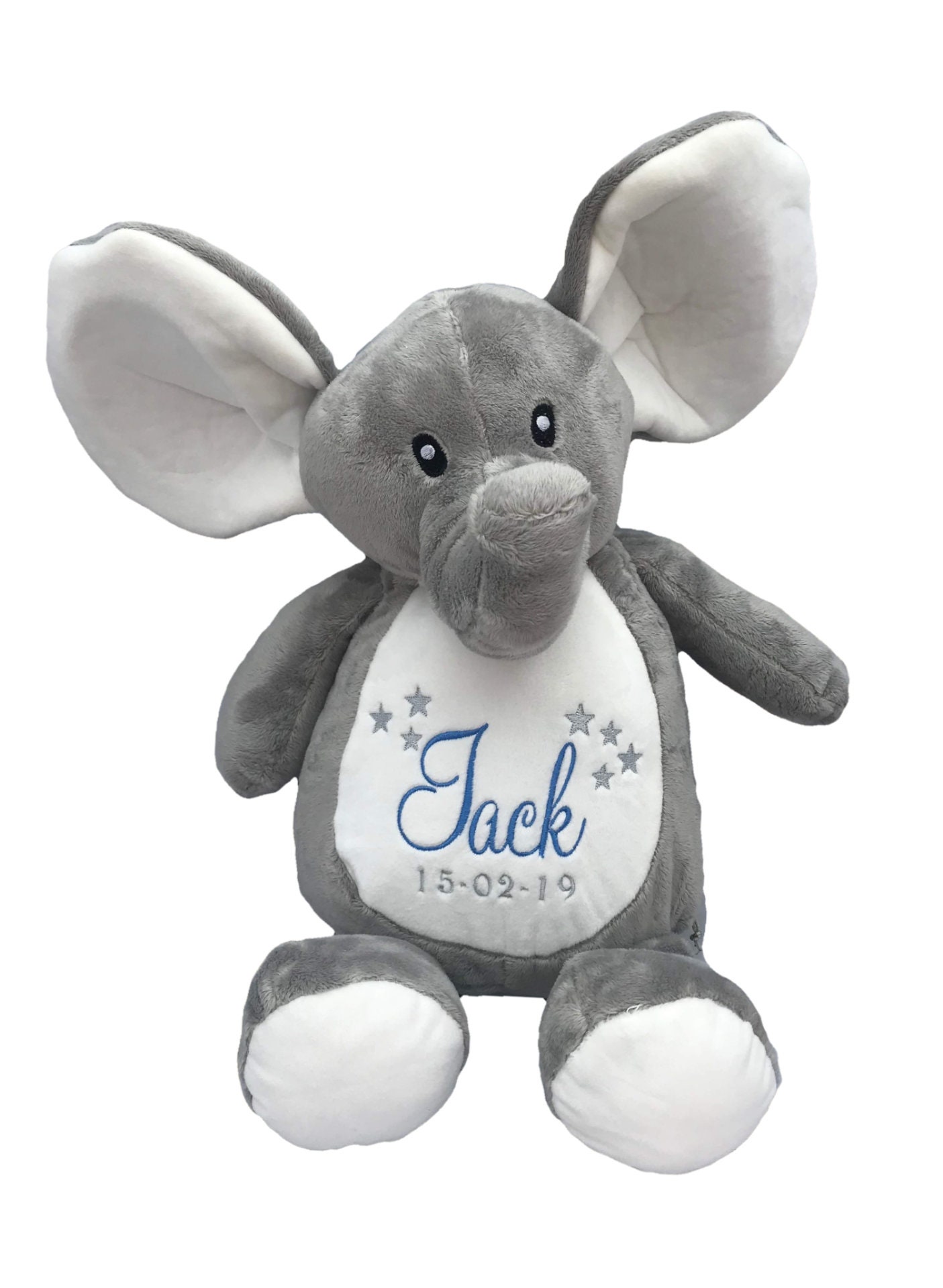 Embroidered Elephant Plush: Personalized Teddy Bear, Keepsake Gift