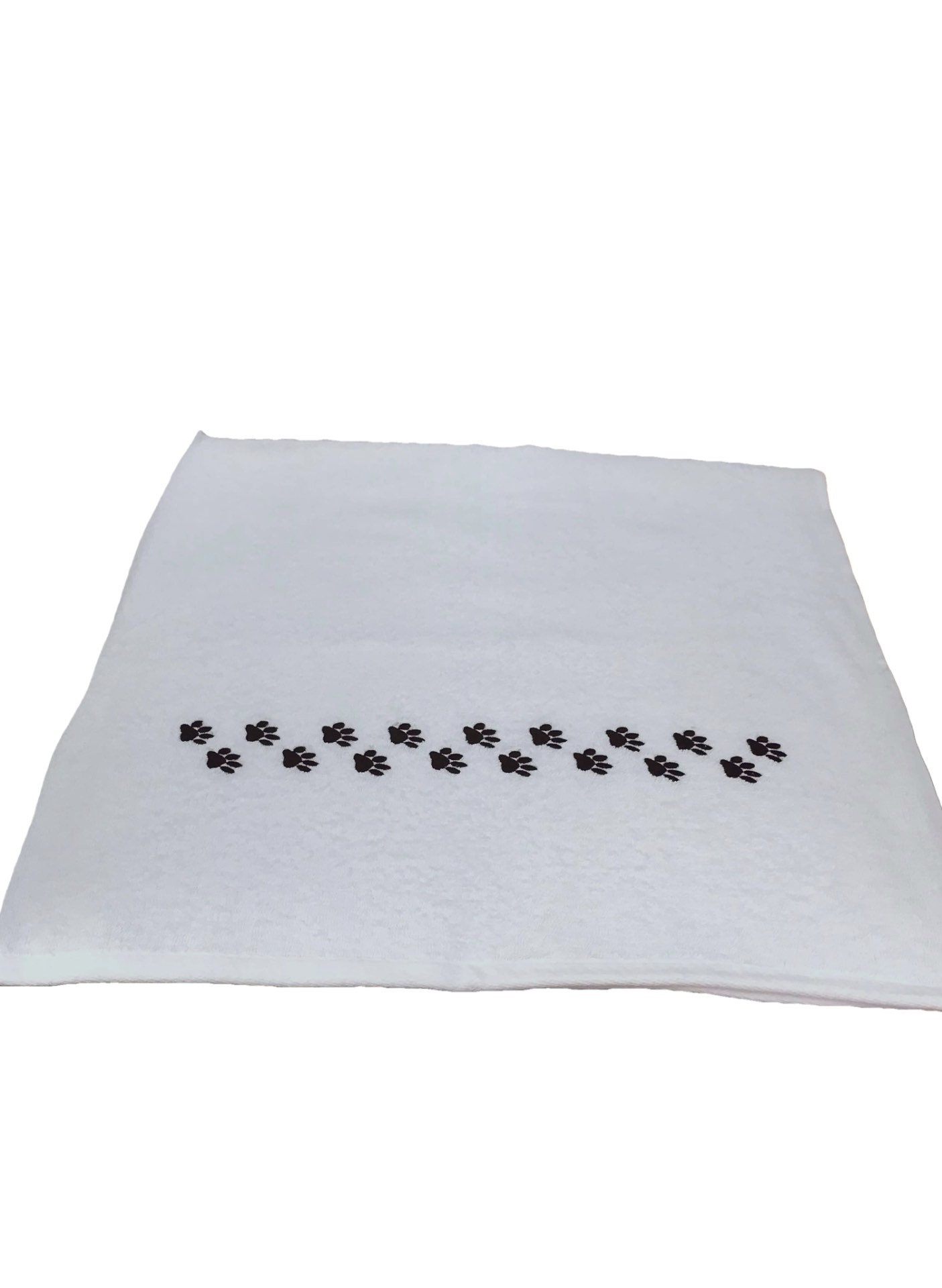 Embroidered Paw Prints Hand Towel: Dog & Cat Novelty Gift — image 2