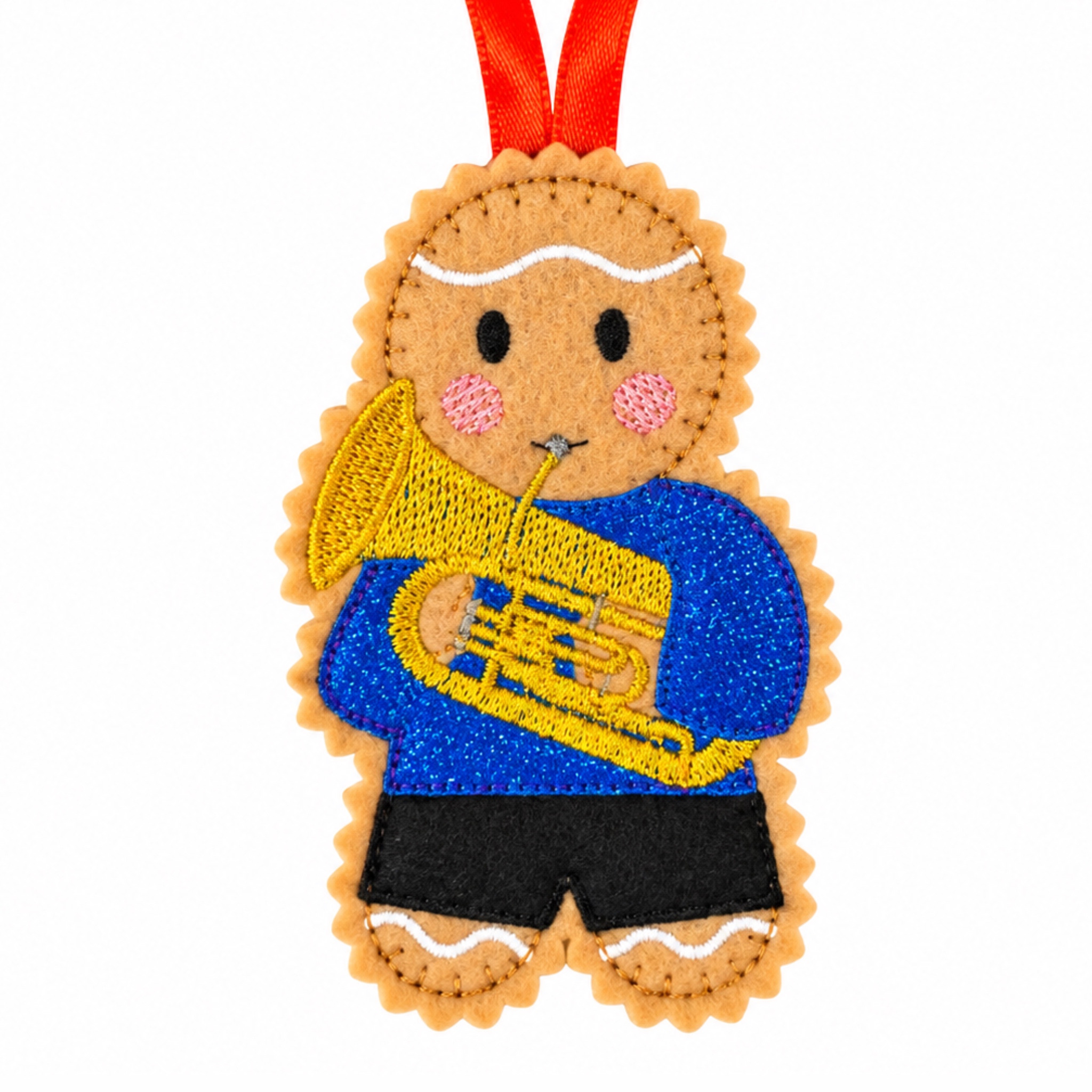 Euphonium Player Felt Gingerbread Handmade Christmas Decoration