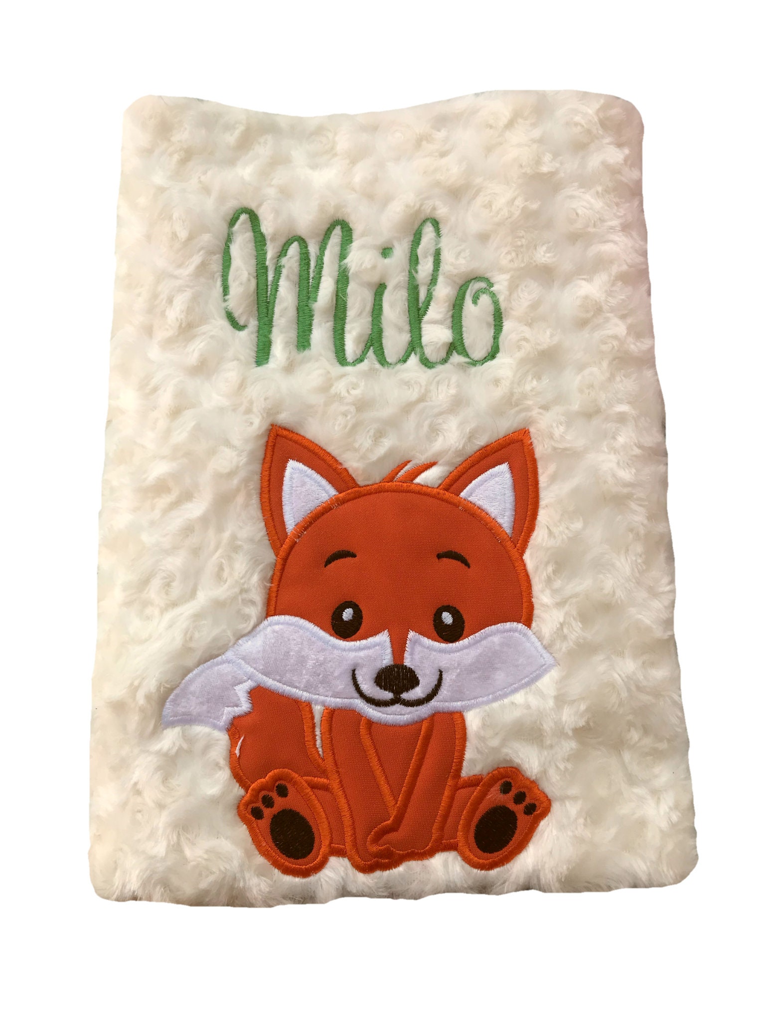 Fox Personalised  Cream Blanket / Throw