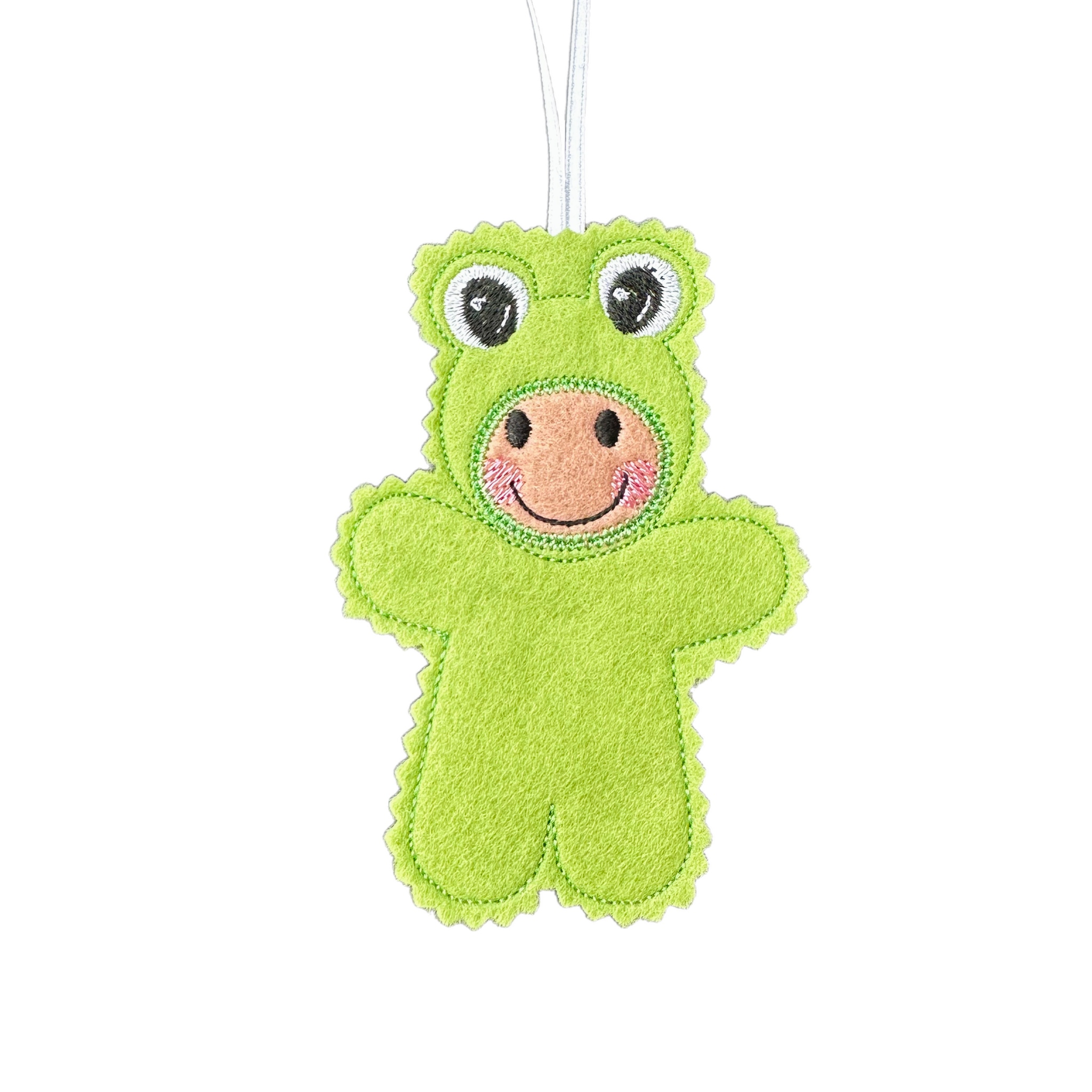 Frog Dress Up Felt Gingerbread Handmade Christmas Decoration