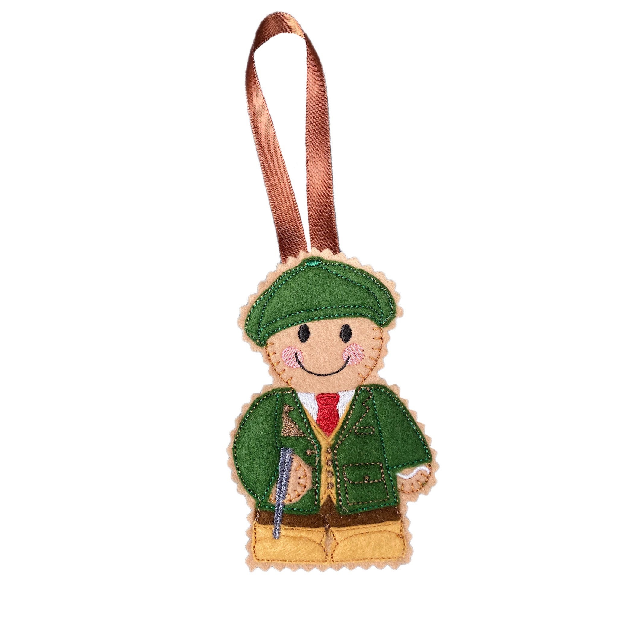 Game Keeper Gingerbread Man Felt Decoration