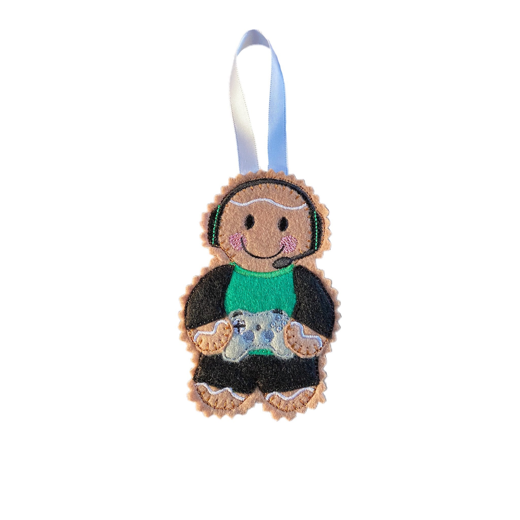Gamer - Gaming Gingerbread Man Felt Decoration