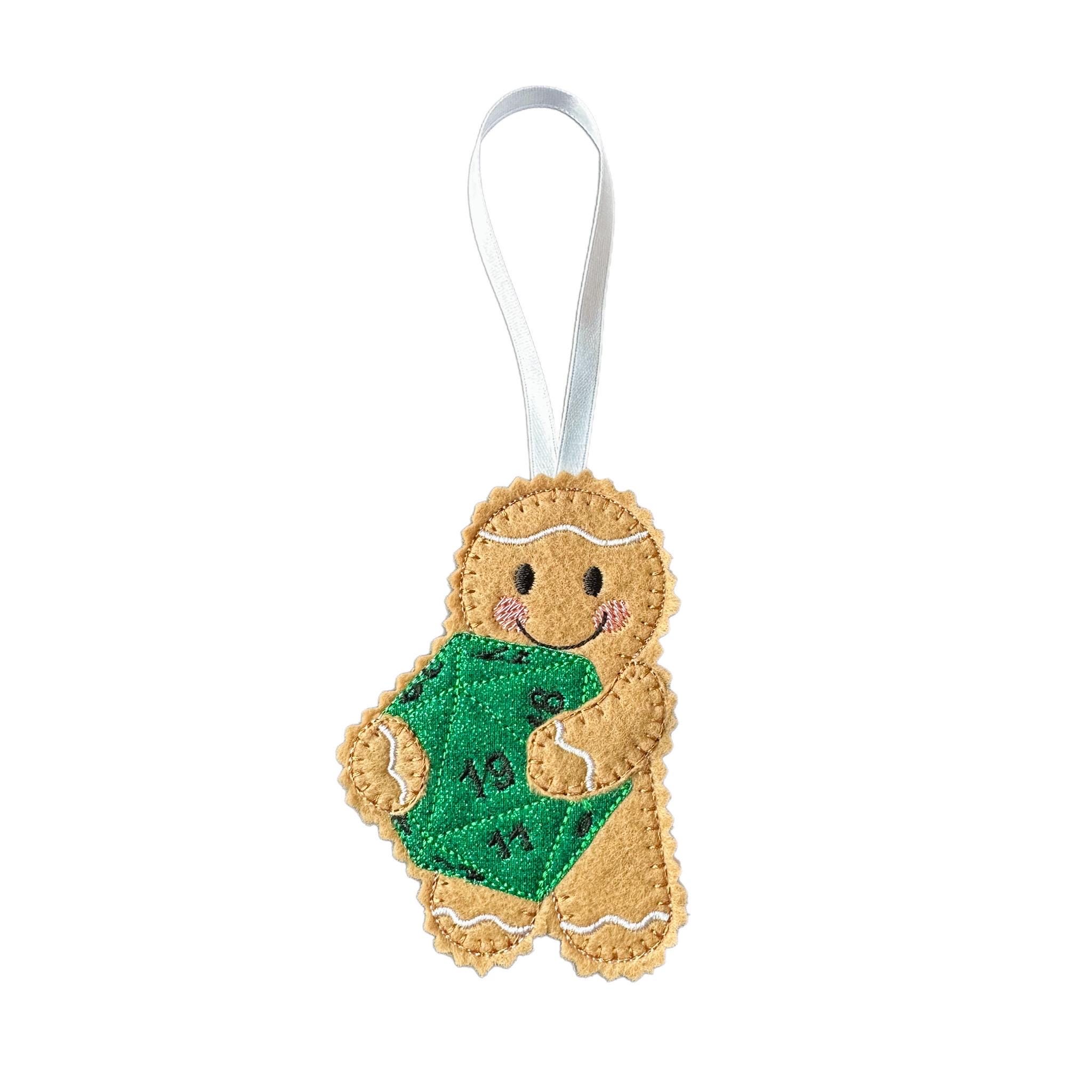 Gingerbread Dice Decoration – Felt Hanging Ornament — image 3