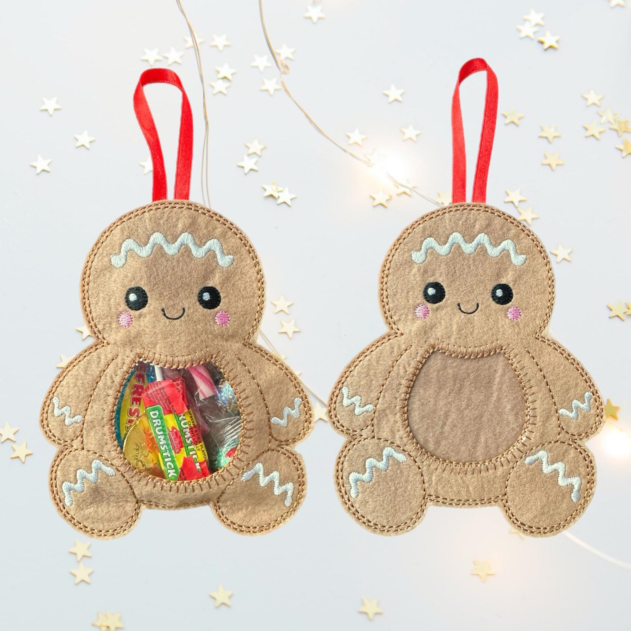 Gingerbread Felt Treat Bag – Christmas Sweet Holder — image 4