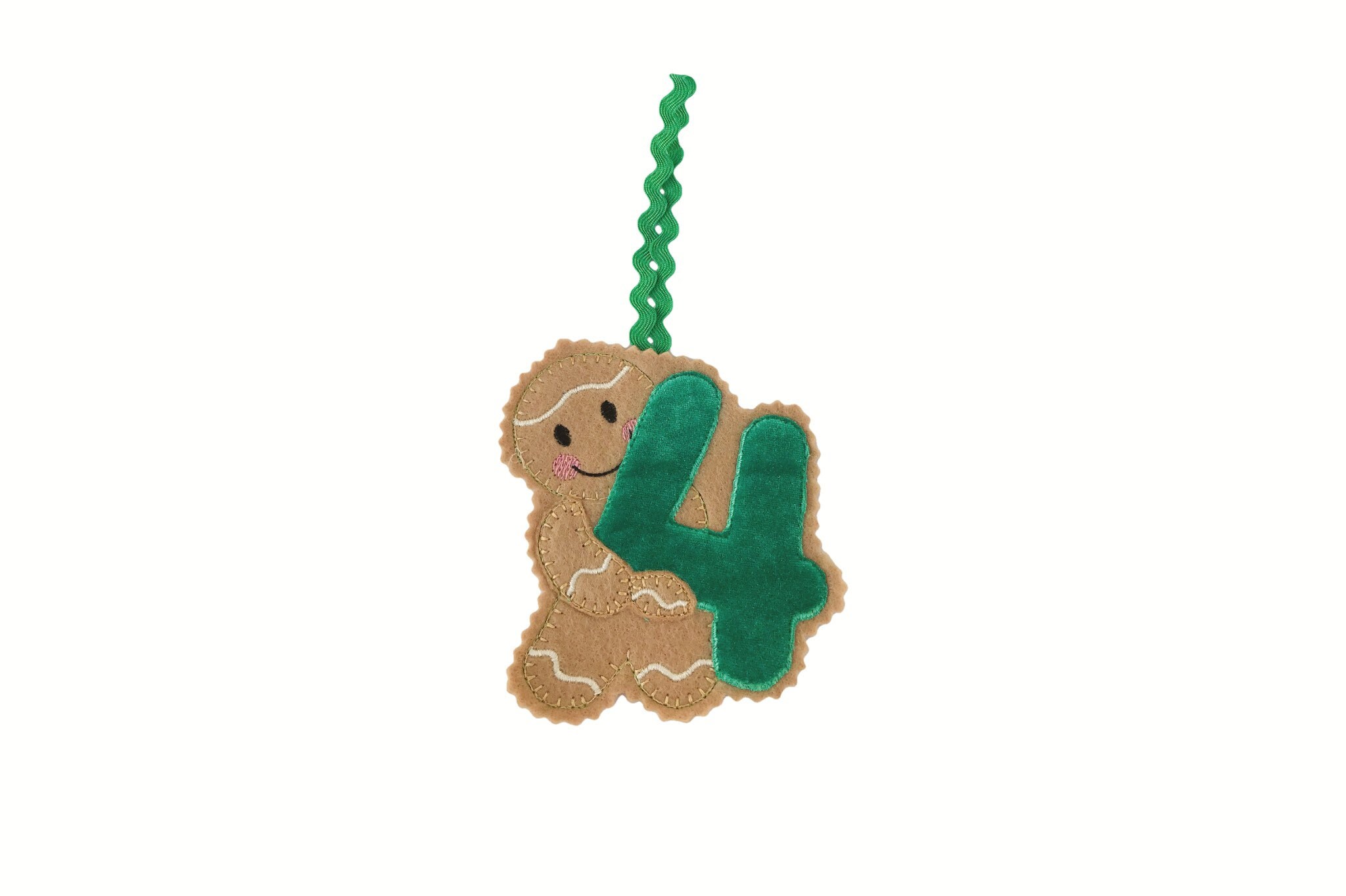 Gingerbread Man Felt Number 4 Decoration: Birthday Age — image 2