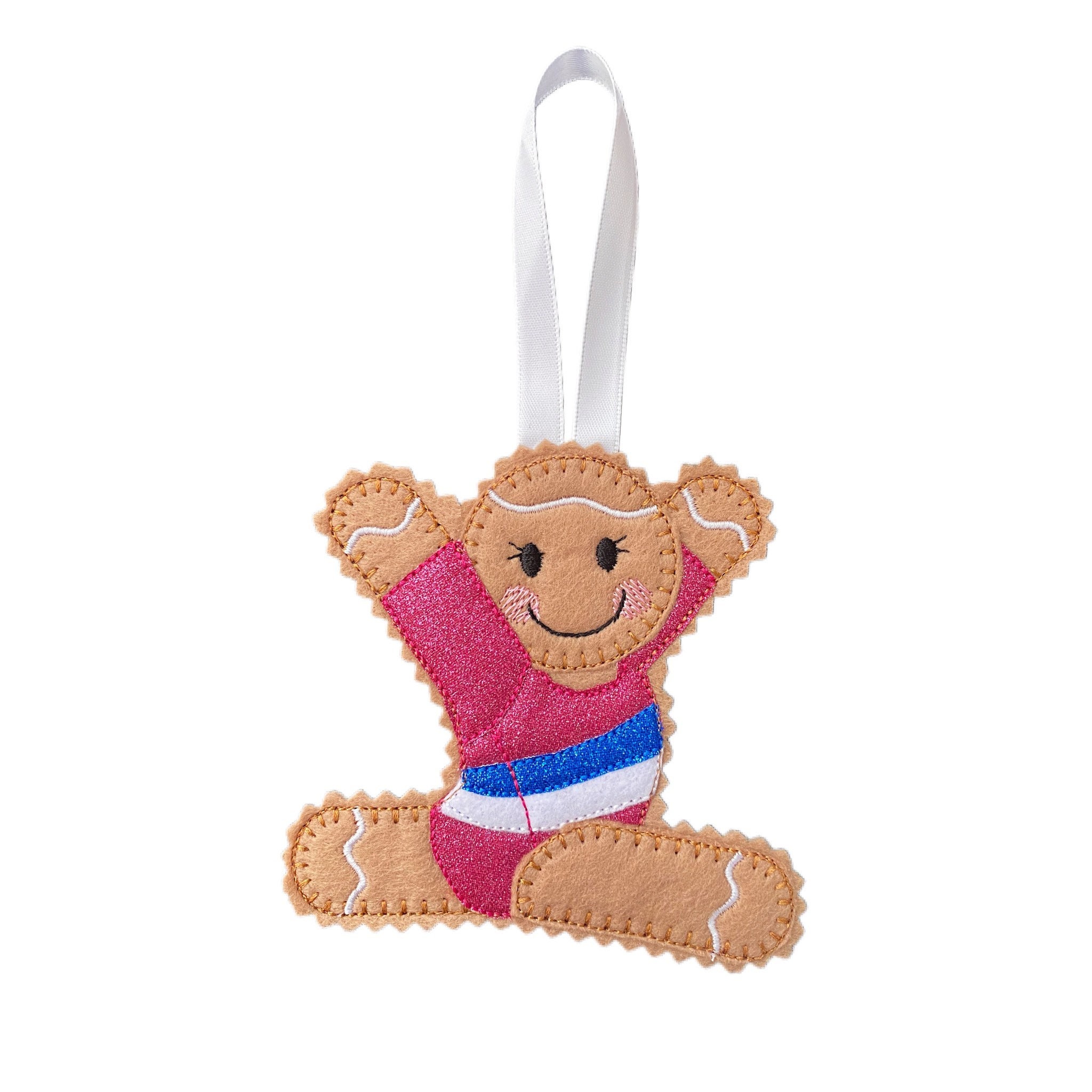 Gymnast Gingerbread Man Felt Decoration