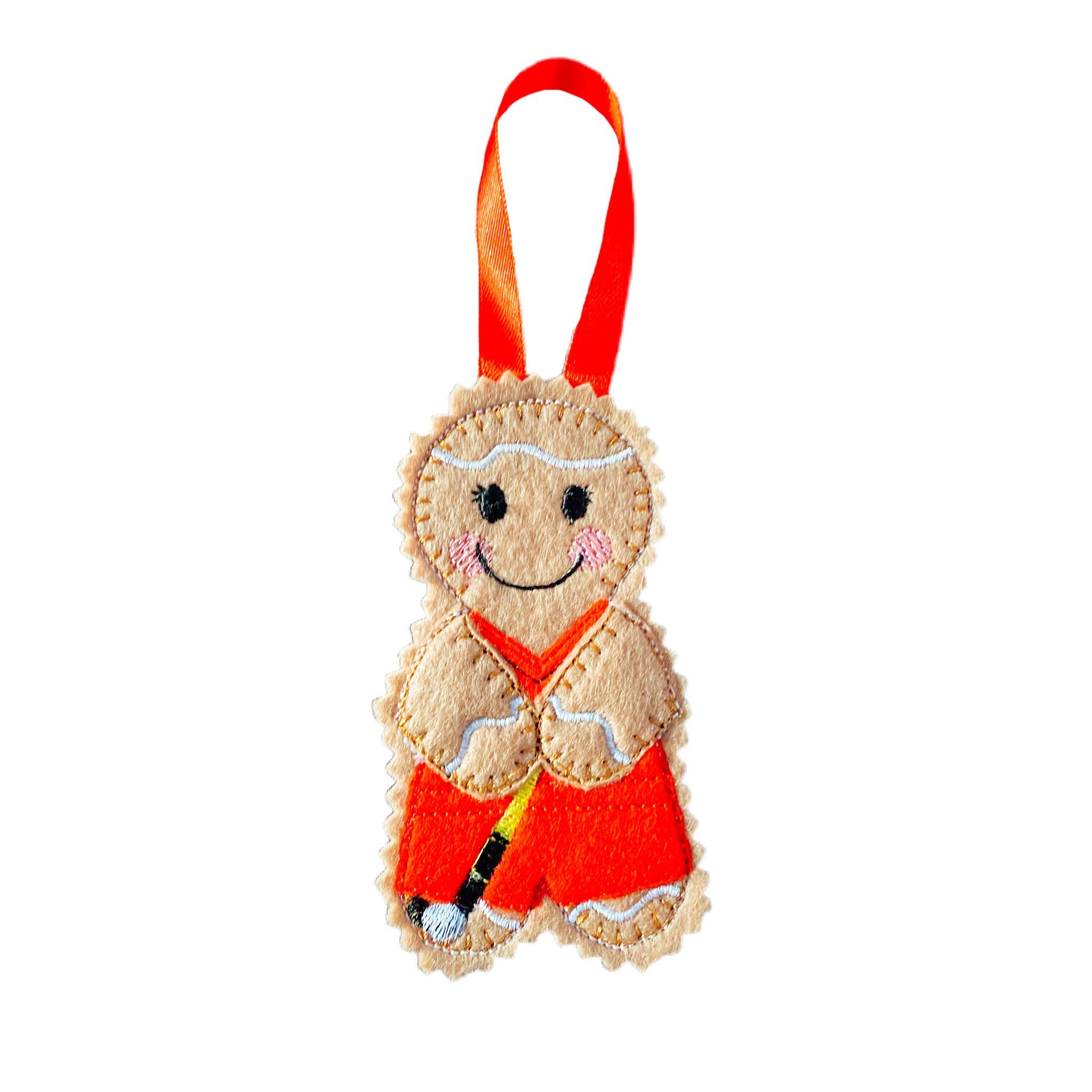 Hockey Player Gingerbread Felt Decoration — image 6