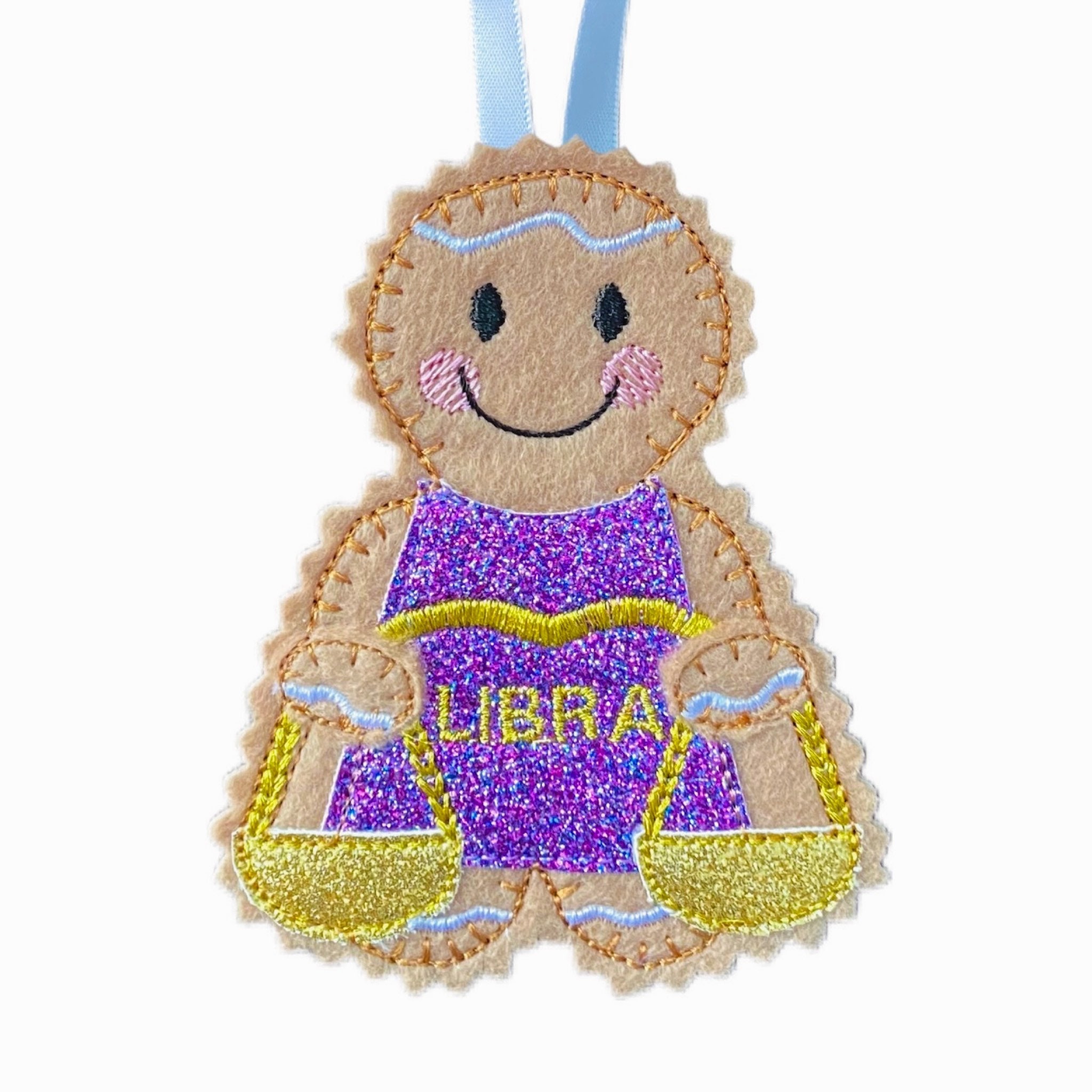 Horoscope Libra Starsign Gingerbread Man Felt Decoration — image 2