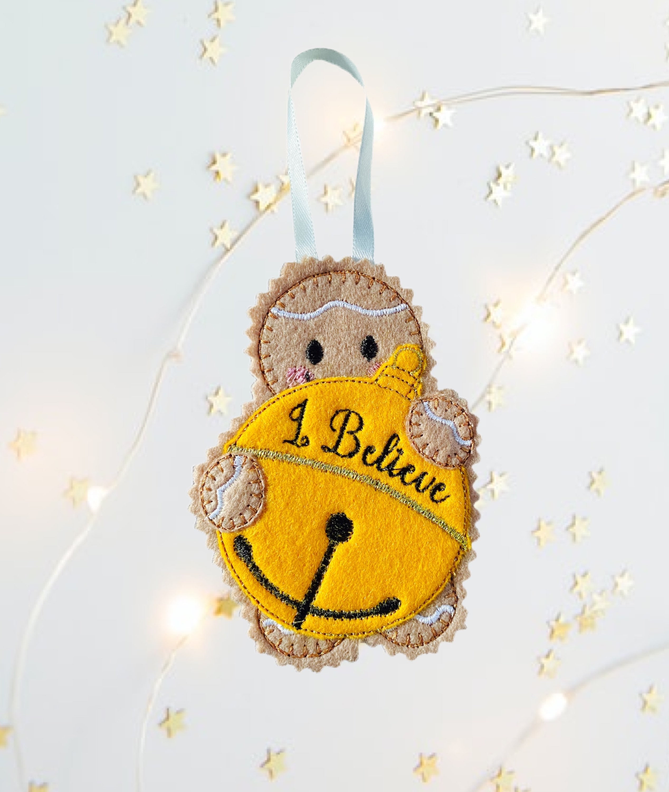 I believe Christmas bell Gingerbread Man Felt Decoration