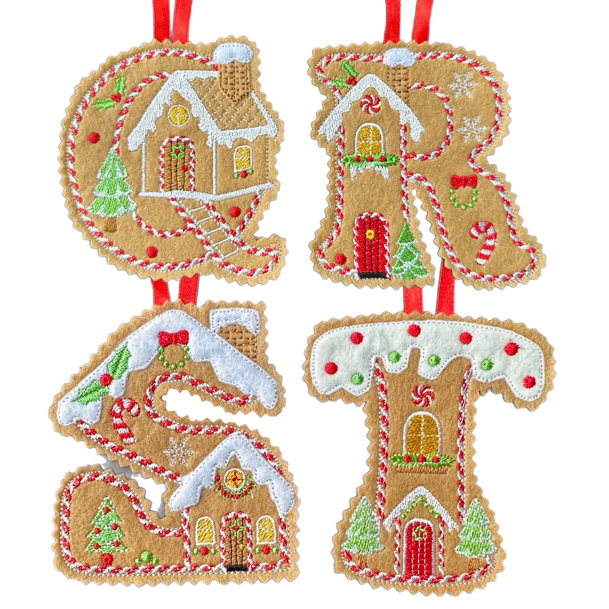 Initial Gingerbread Letter Decoration – Personalised Felt Ornament / Gift Tag — image 6