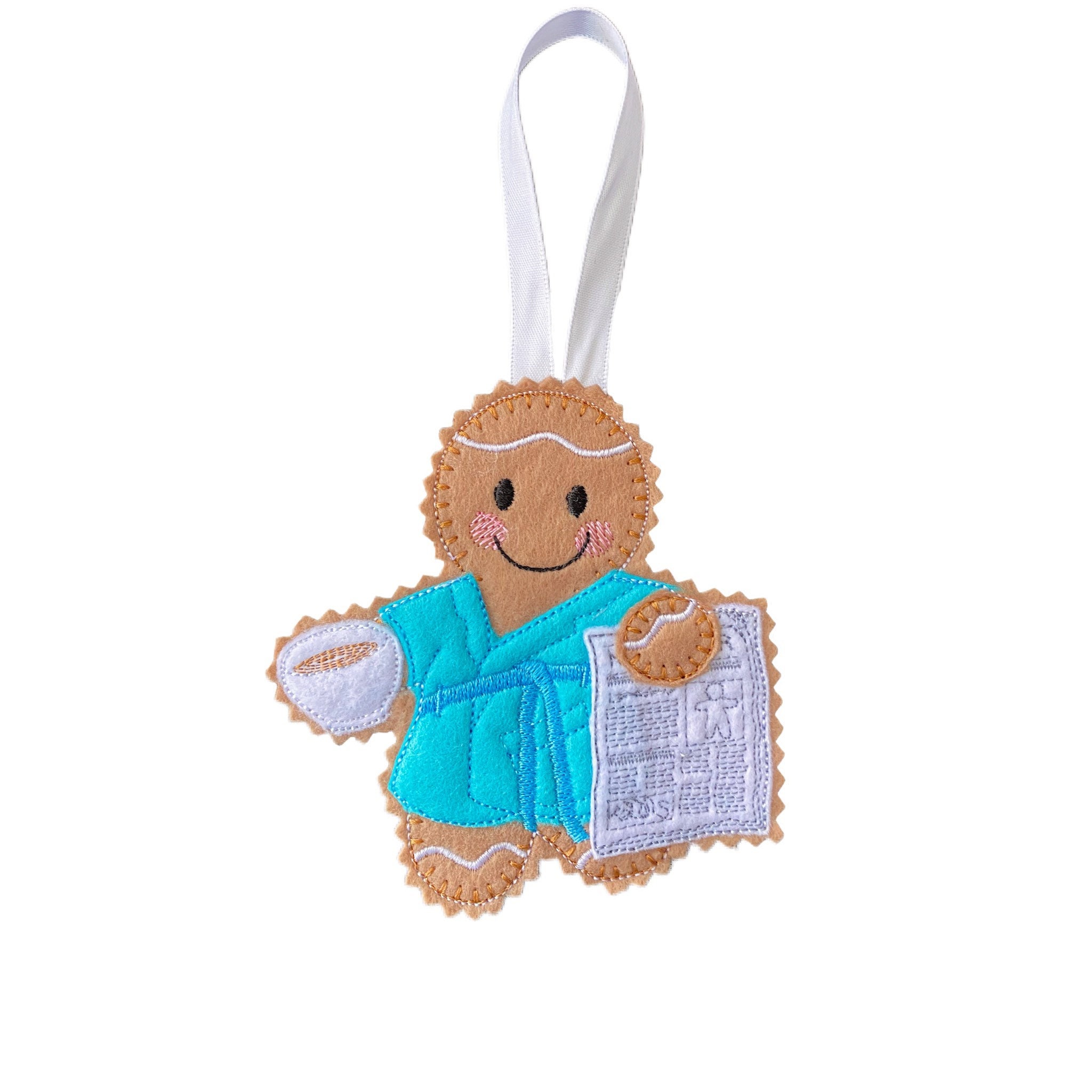 Lazy Morning Gingerbread Man Felt Decoration