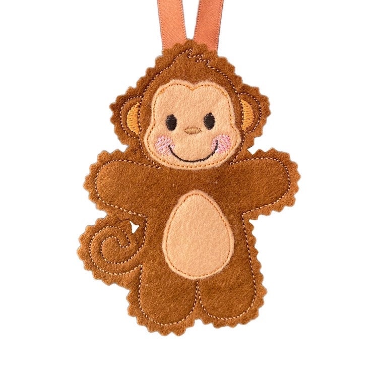 Monkey Dress Up Gingerbread Man Felt Decoration — image 2