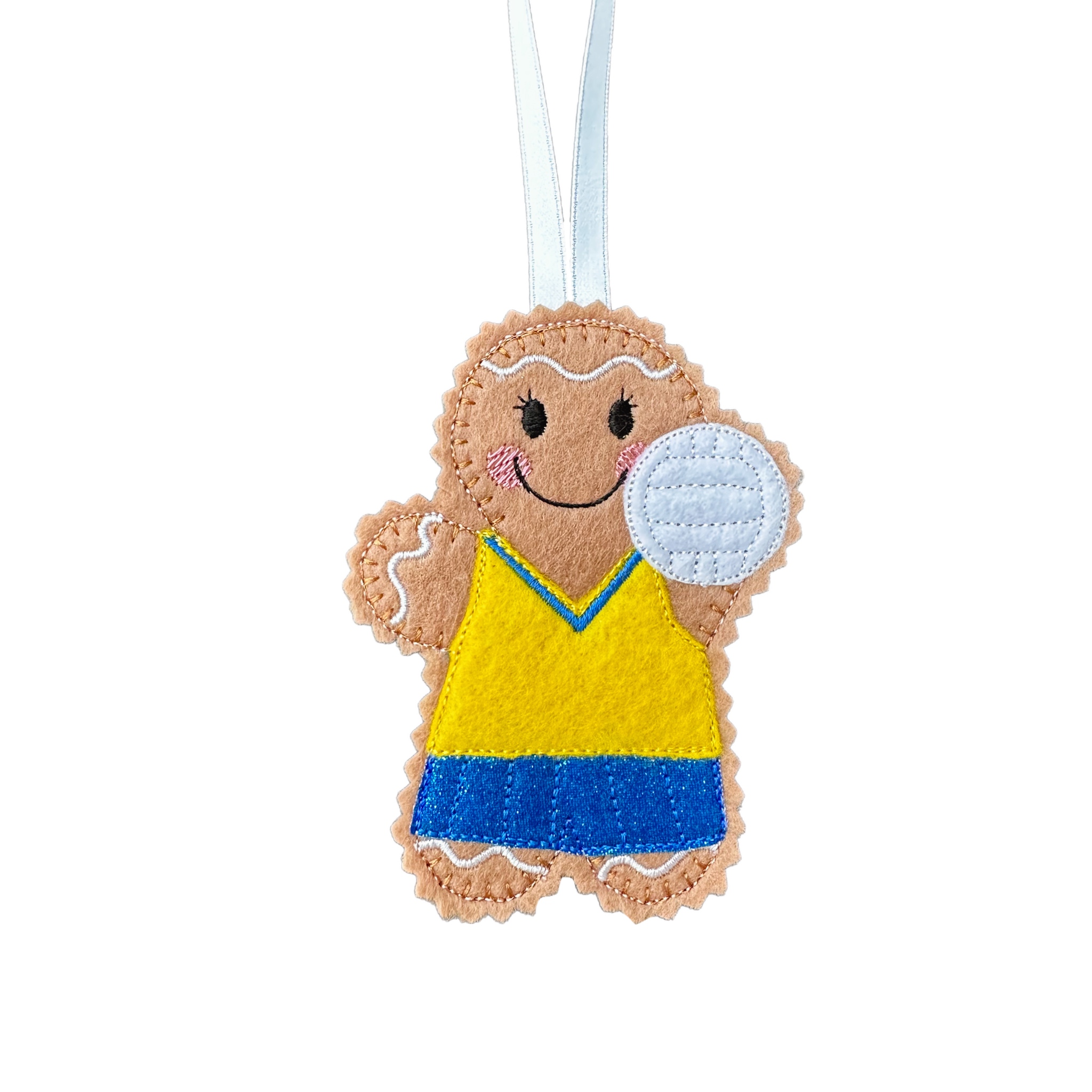 Netball Player Felt Gingerbread Handmade Christmas Decoration — image 3