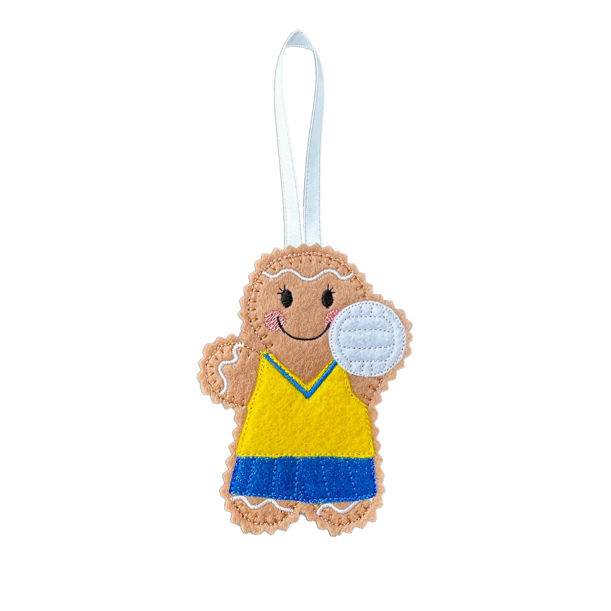 Netball Player Felt Gingerbread Handmade Christmas Decoration — image 2