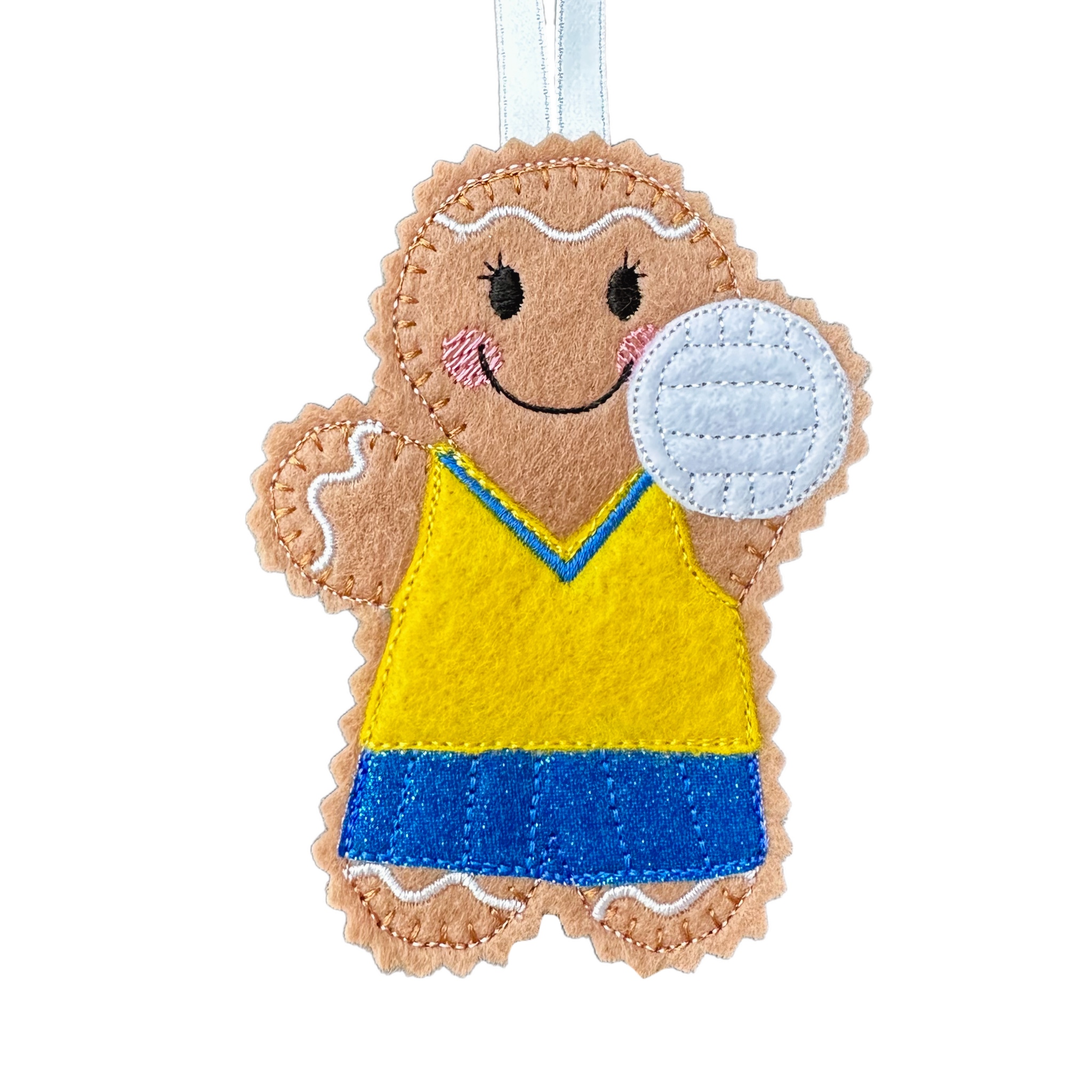 Netball Player Felt Gingerbread Handmade Christmas Decoration