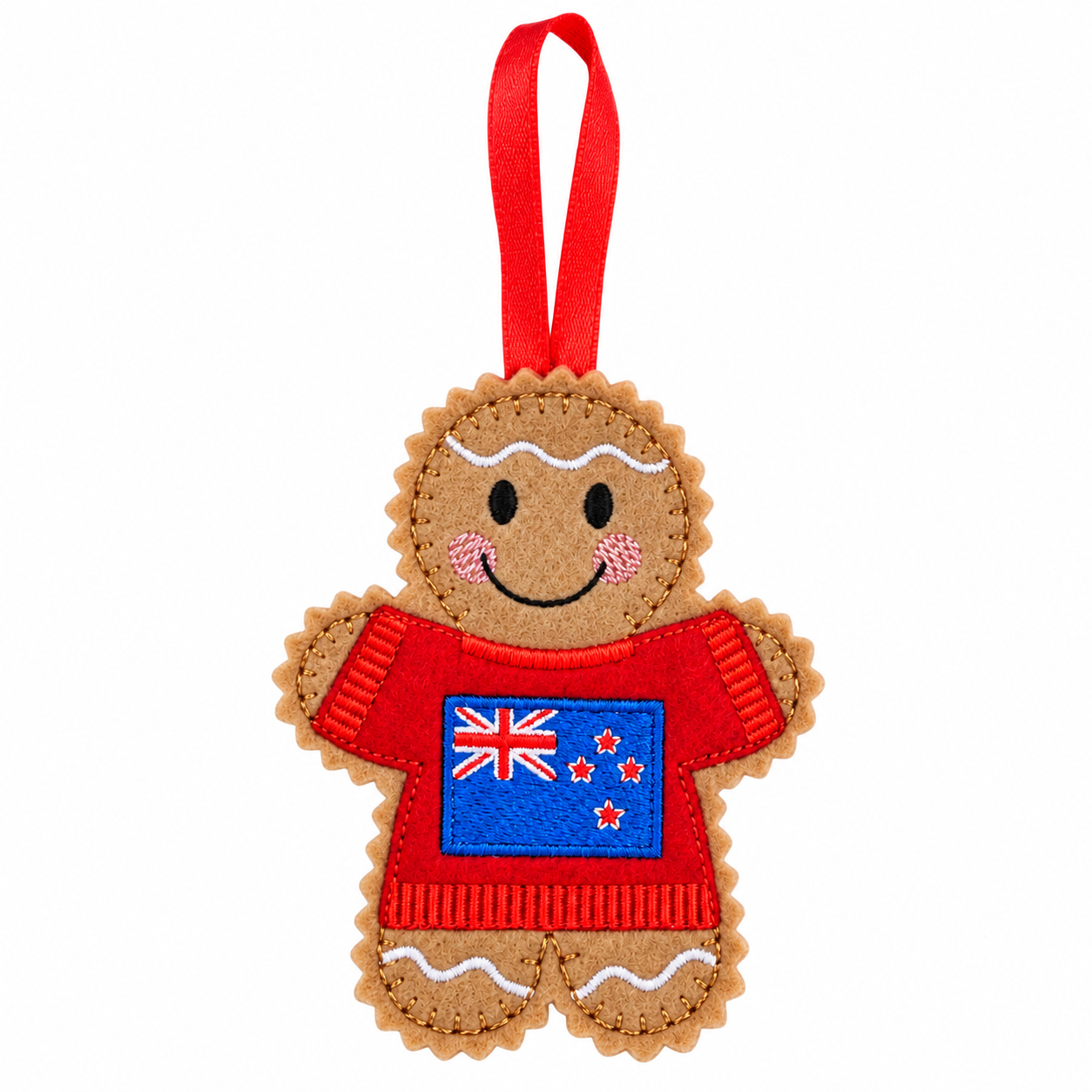 New Zealand Flag Felt Gingerbread Handmade Christmas Decoration — image 4