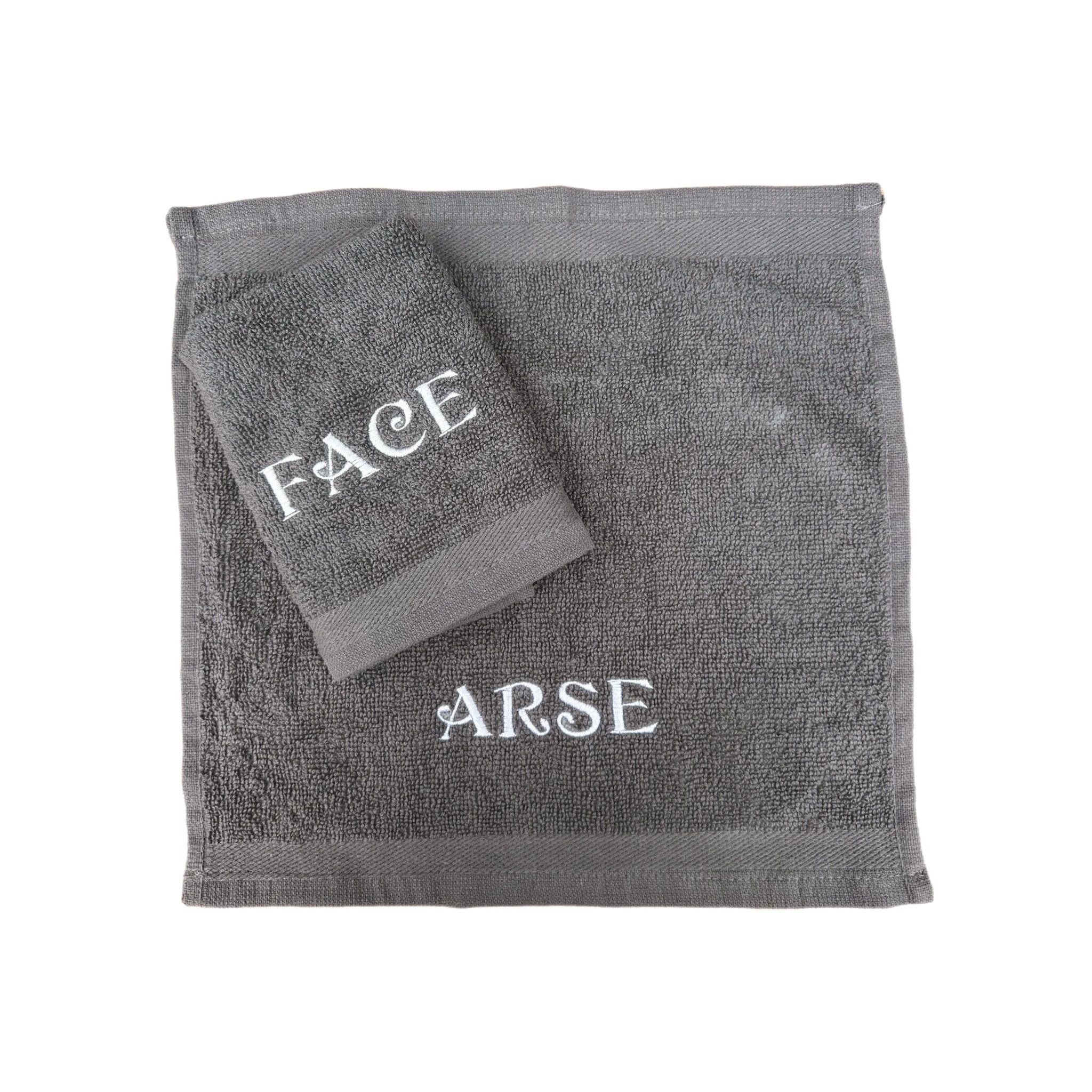 Novelty face cloths flannels embroidered naughty rude stocking filler washcloths Valentine’s Day Face/Arse