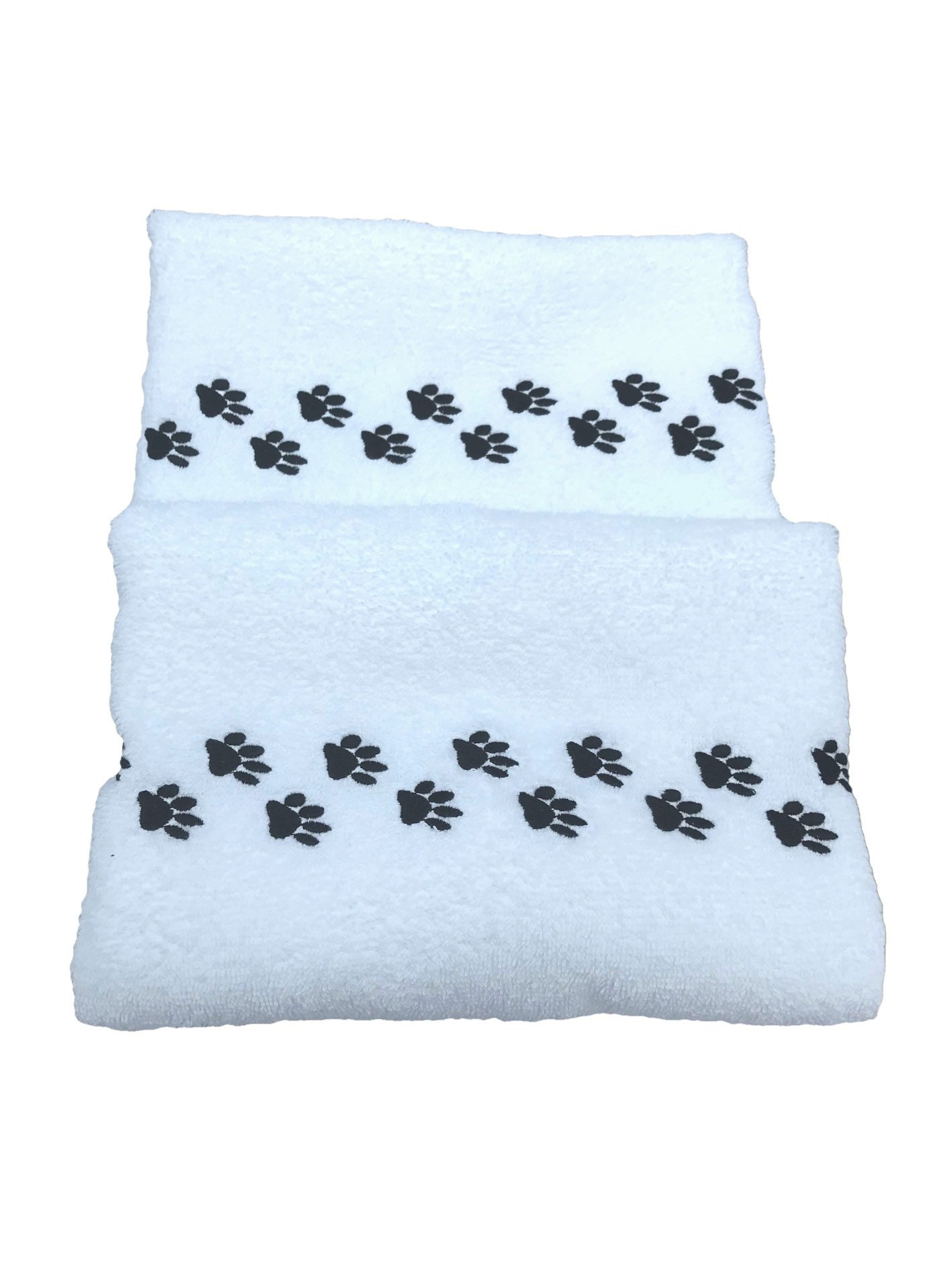 Paw Print Embroidered Hand Towels - Dog Lover Gift (Set of 2) — image 2