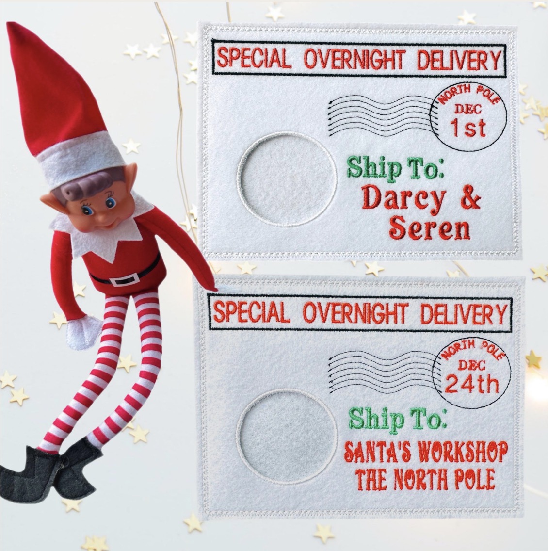 Personalised Christmas Elf Arrival & Return Envelopes – Special Delivery from the North Pole — image 2