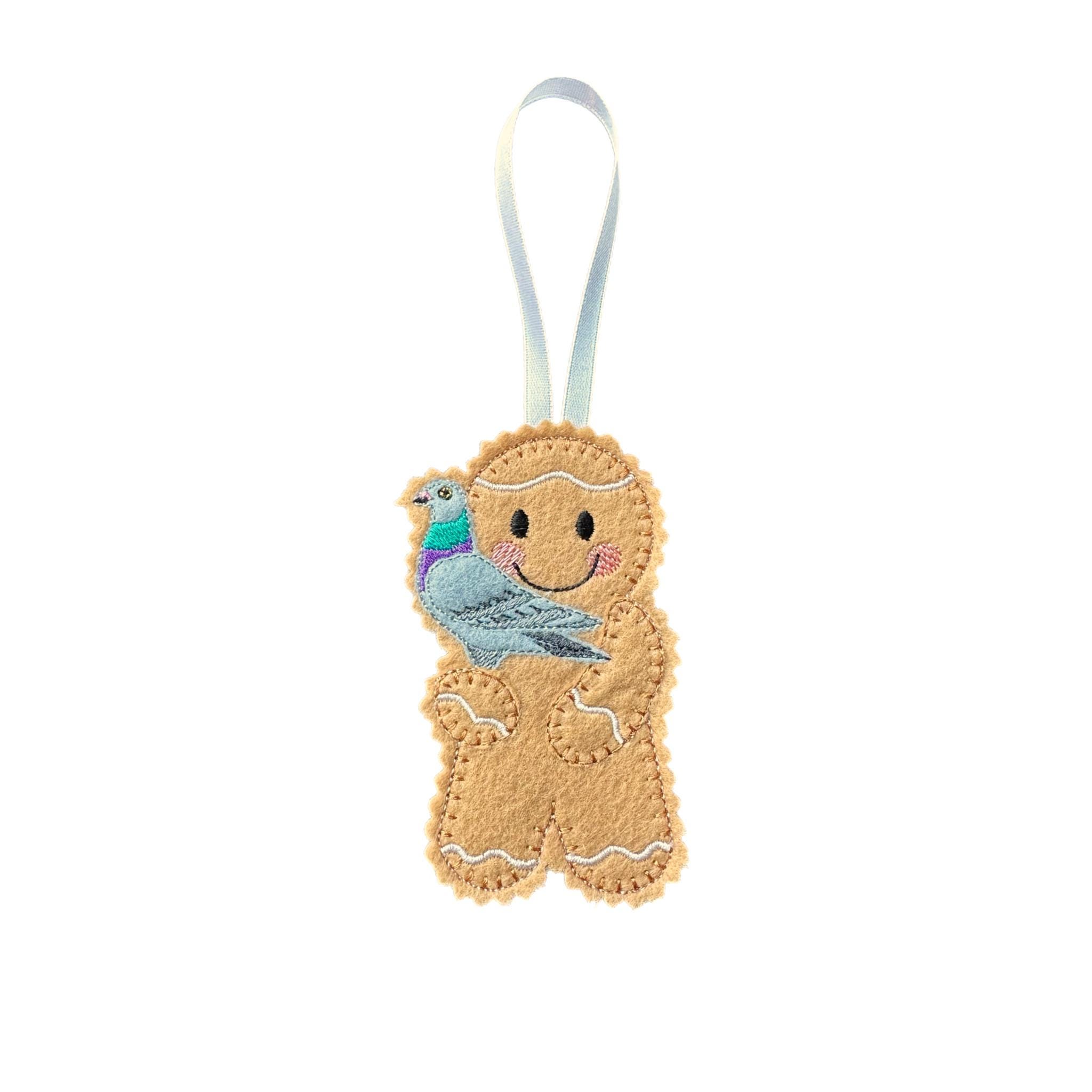 Pigeon Gingerbread Felt Decoration – Bird Lover Gift — image 2