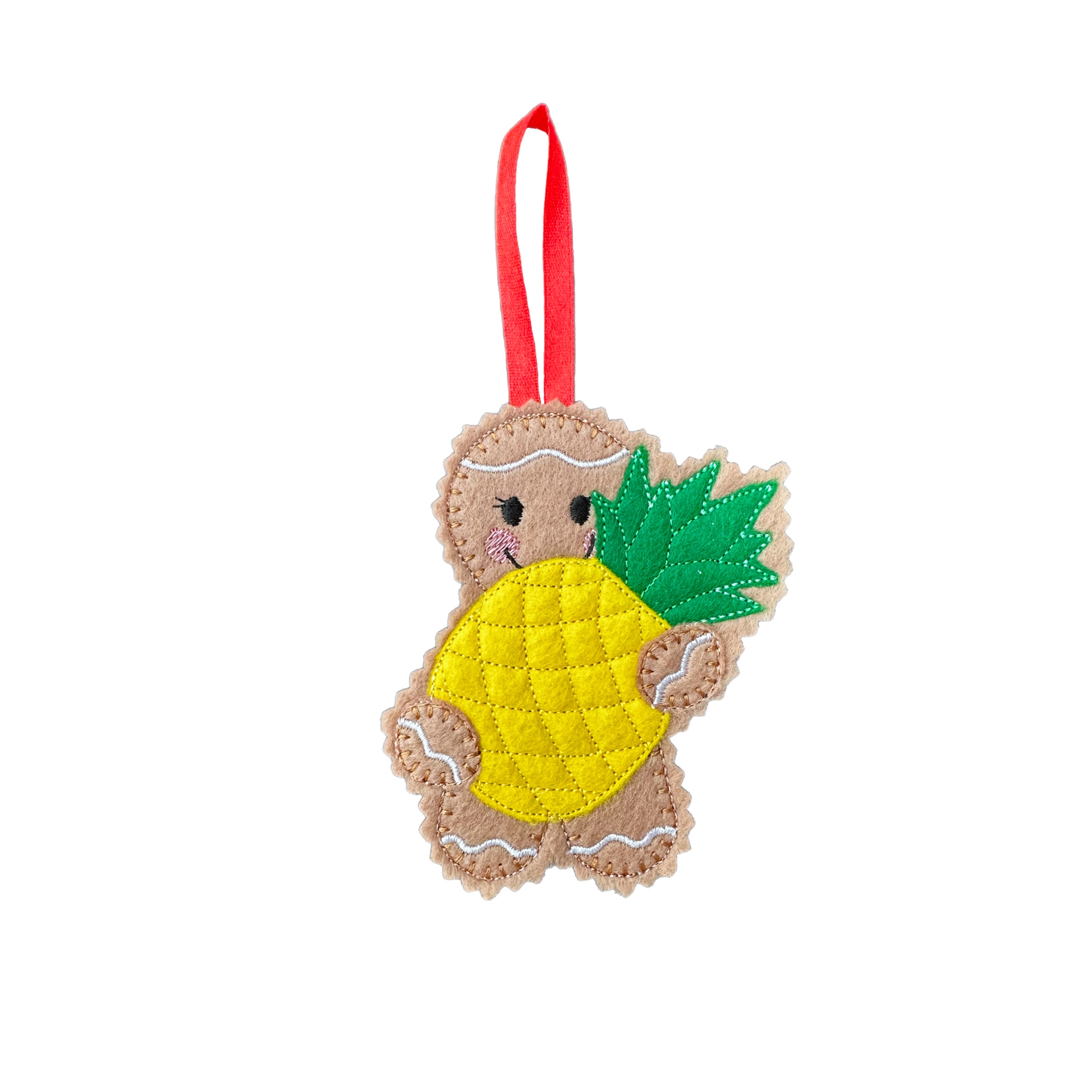 Pineapple Lover Felt Gingerbread Handmade Christmas Decoration — image 2