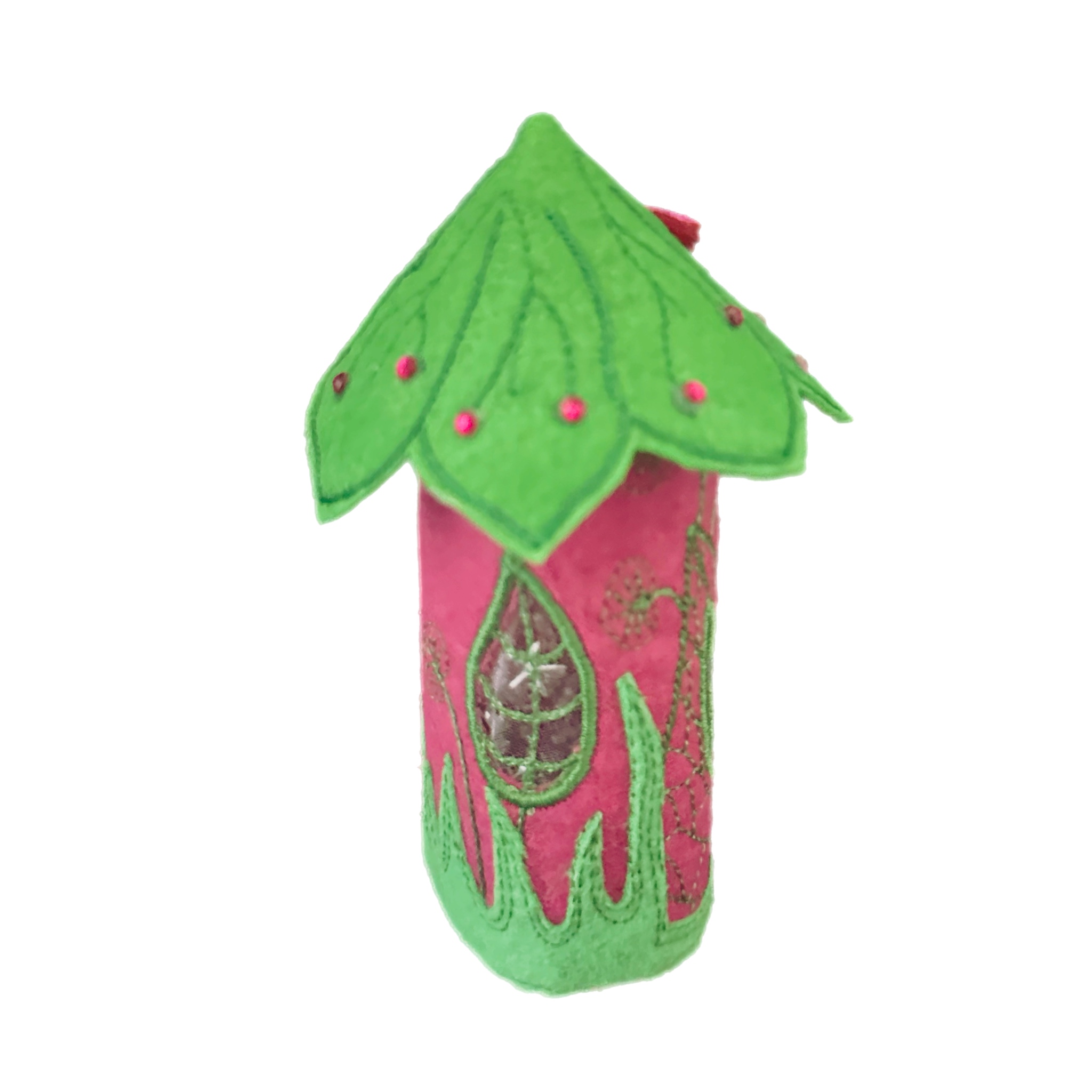 Pink Butterfly Fairy House with LED Tea Light — image 5