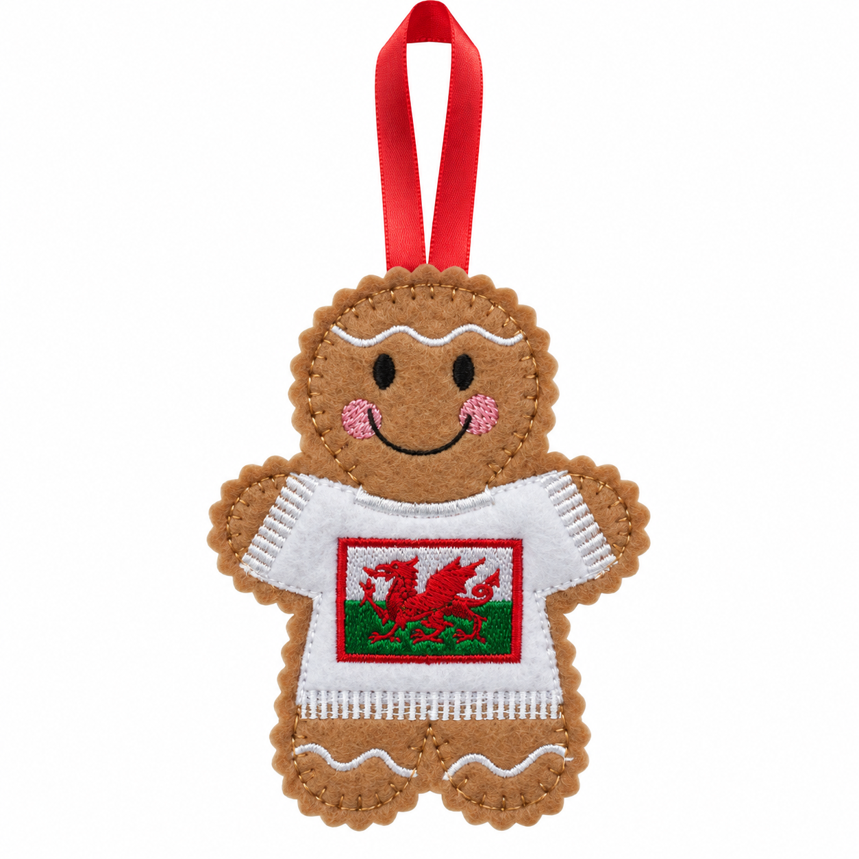 Welsh Flag Gingerbread Christmas Tree Decoration