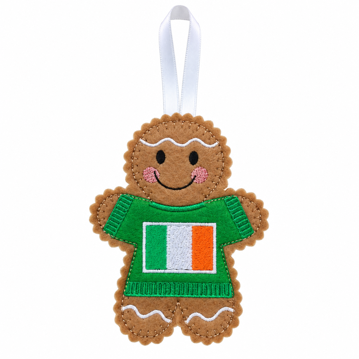 Irish Flag Jumper Felt Gingerbread Handmade Christmas Decoration