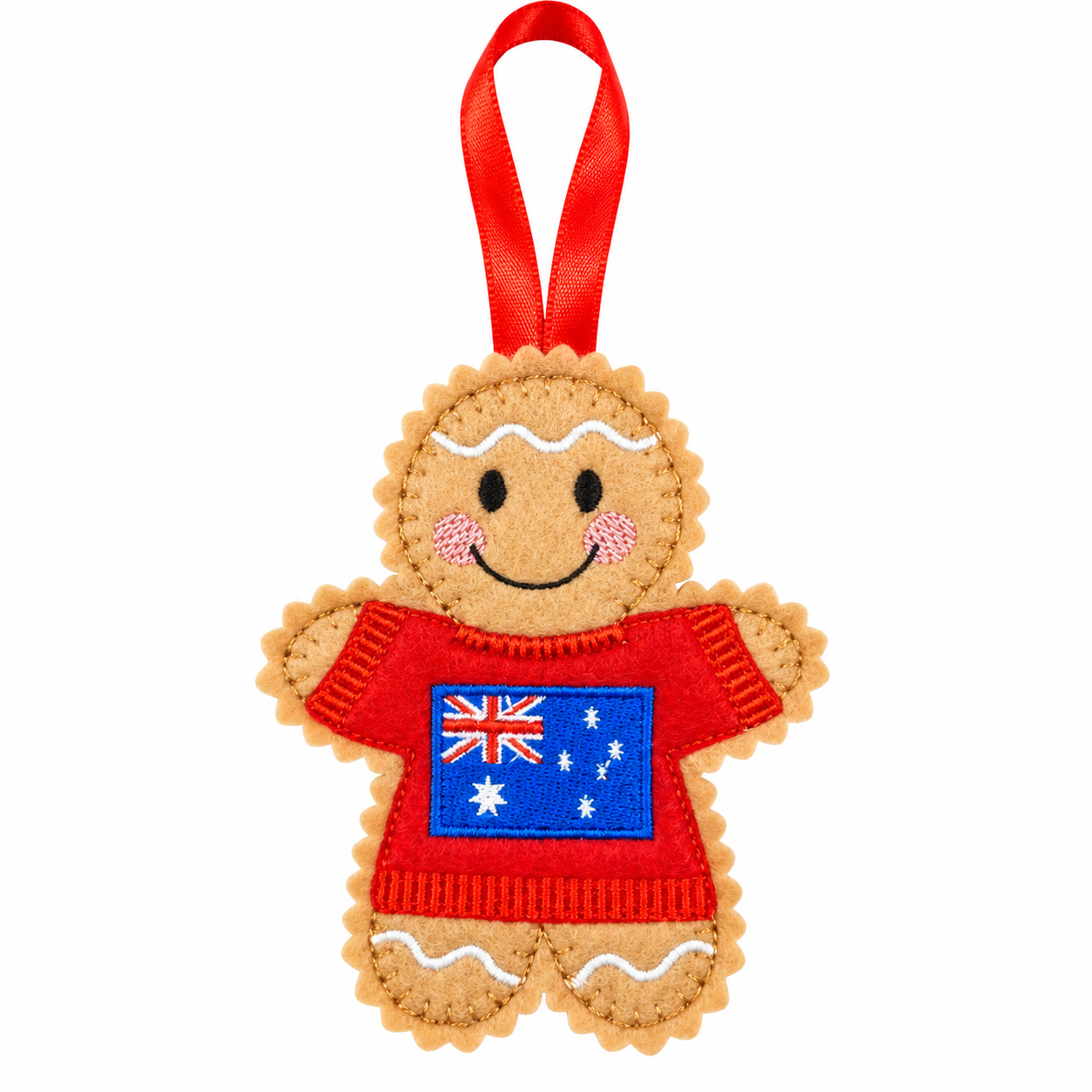 Australian Flag Felt Gingerbread Handmade Christmas Decoration