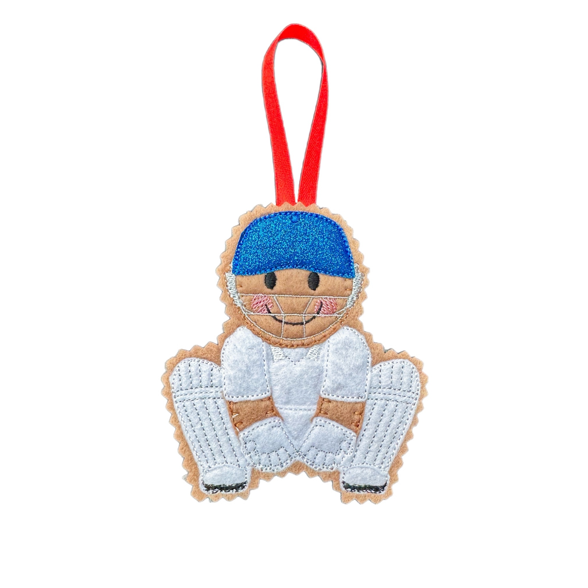 Wicket Cricket Player Felt Gingerbread Handmade Christmas Decoration — image 2