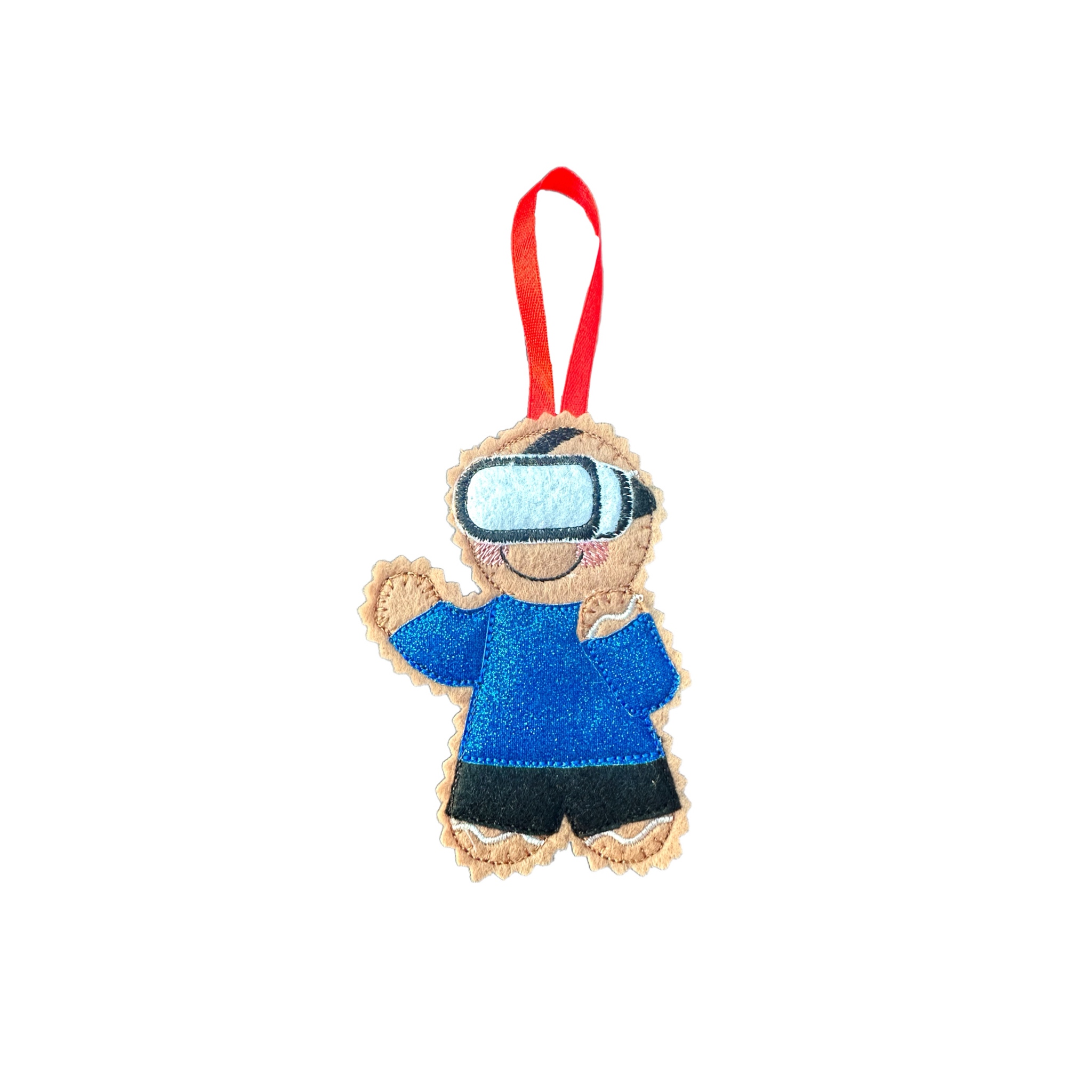 VR Gamer Felt Gingerbread Handmade Christmas Decoration — image 2